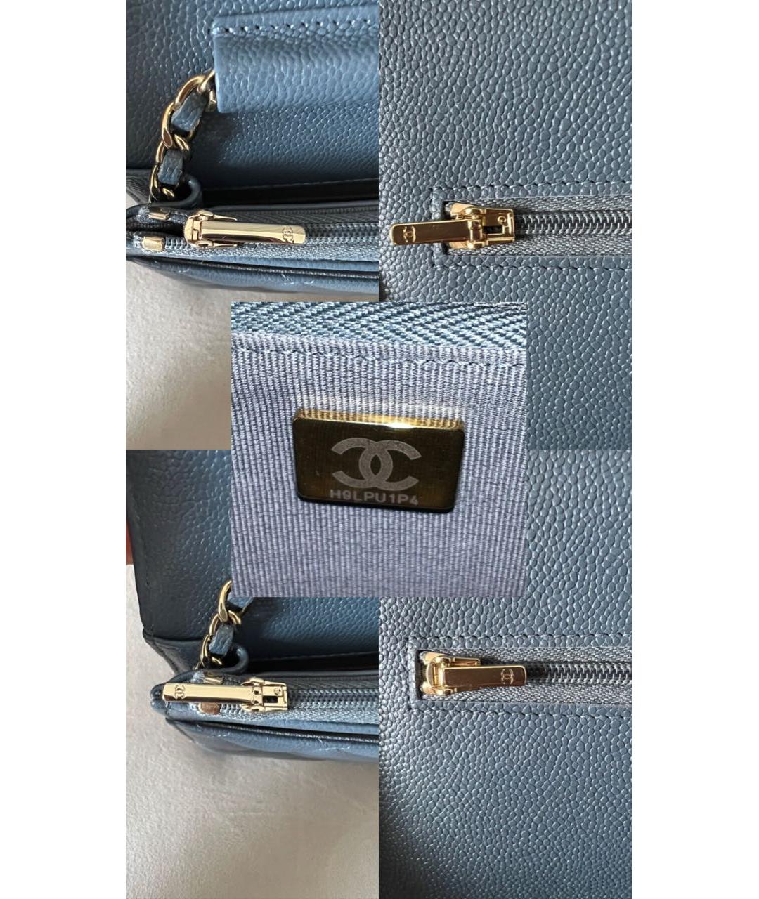 CHANEL Темно-синяя кожаная сумка через плечо, фото 4