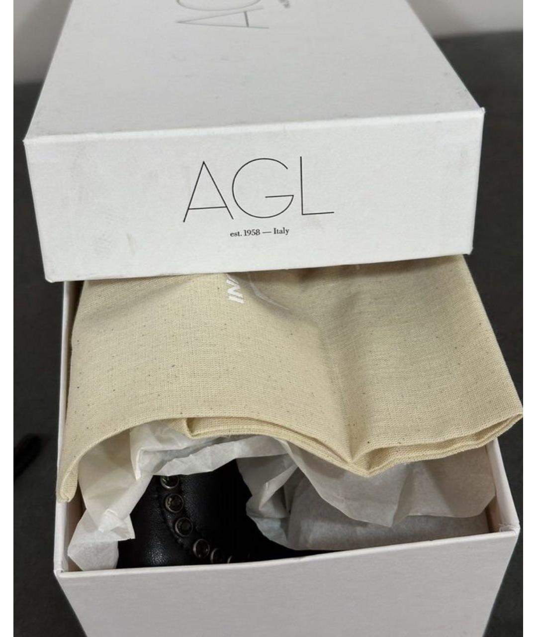 AGL Черные кожаные мокасины, фото 6