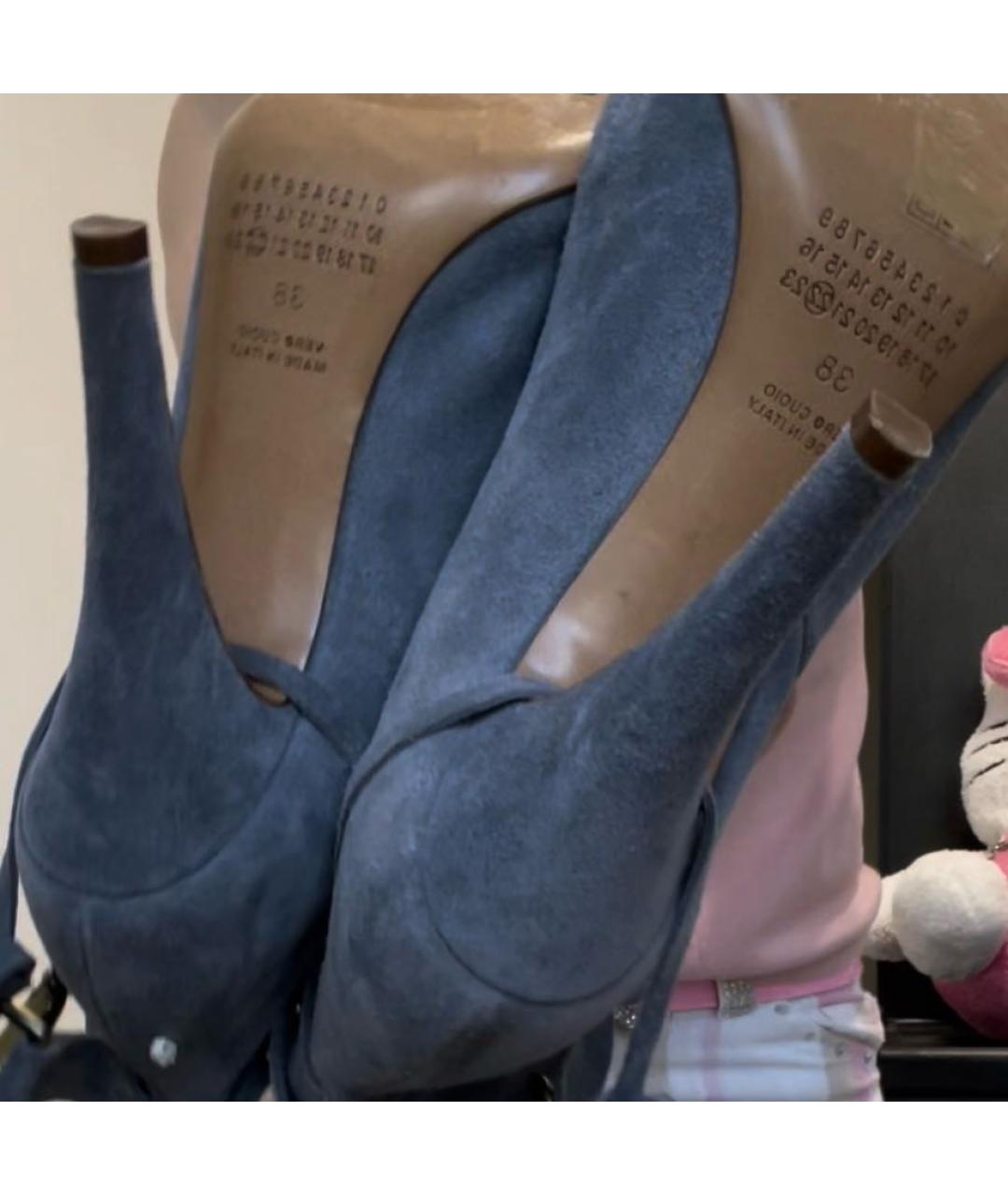 MAISON MARGIELA Антрацитовые замшевые ботильоны, фото 5