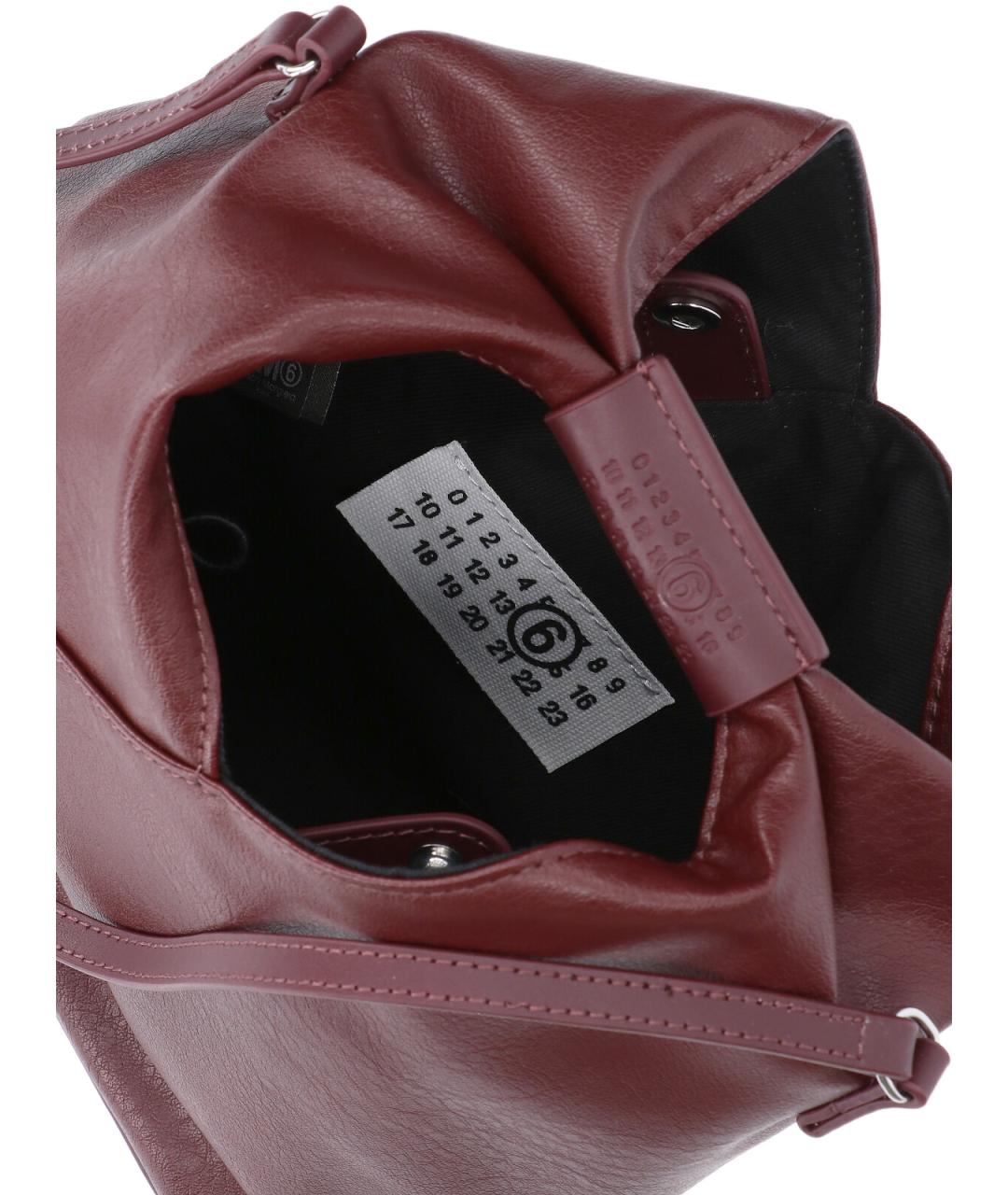 MM6 MAISON MARGIELA Бордовая сумка тоут из искусственной кожи, фото 4