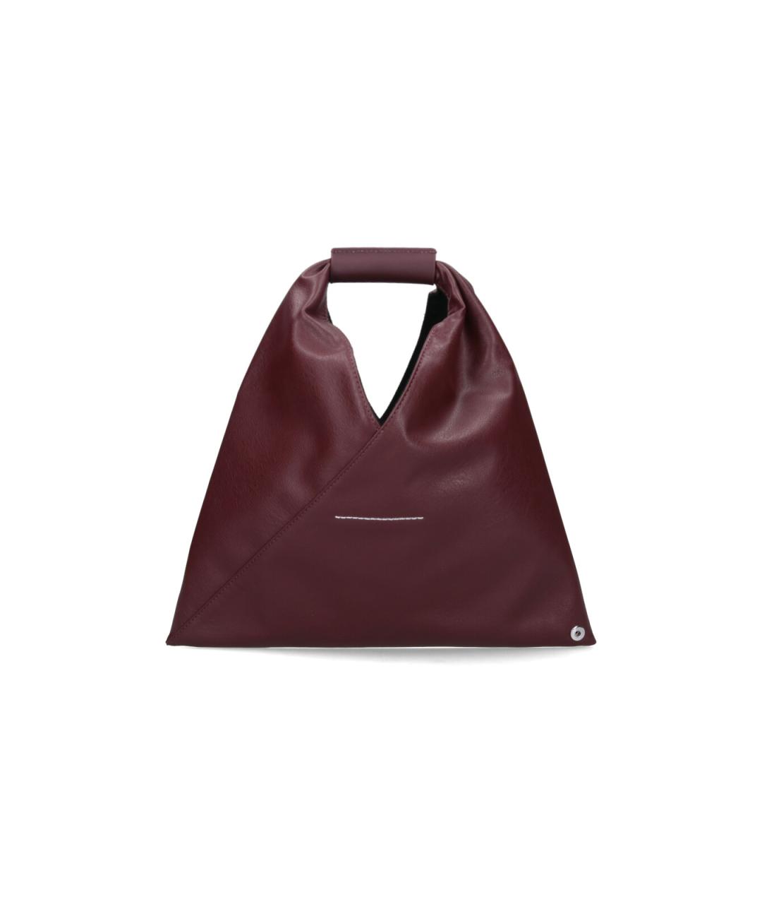 MAISON MARGIELA Бордовая сумка тоут из искусственной кожи, фото 1