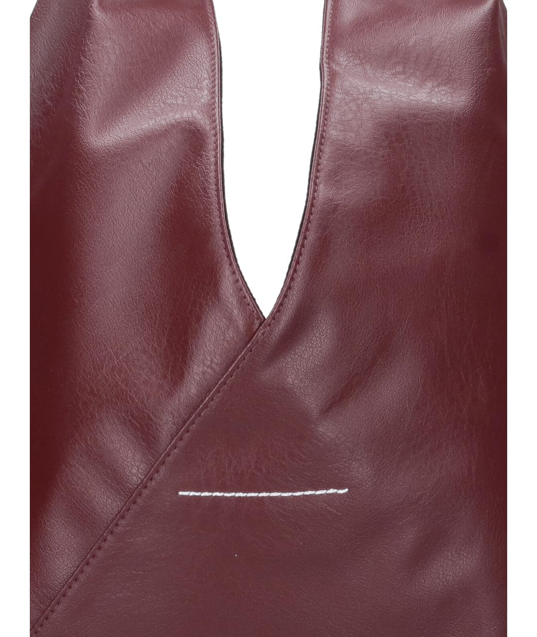 MAISON MARGIELA Бордовая сумка тоут из искусственной кожи, фото 4