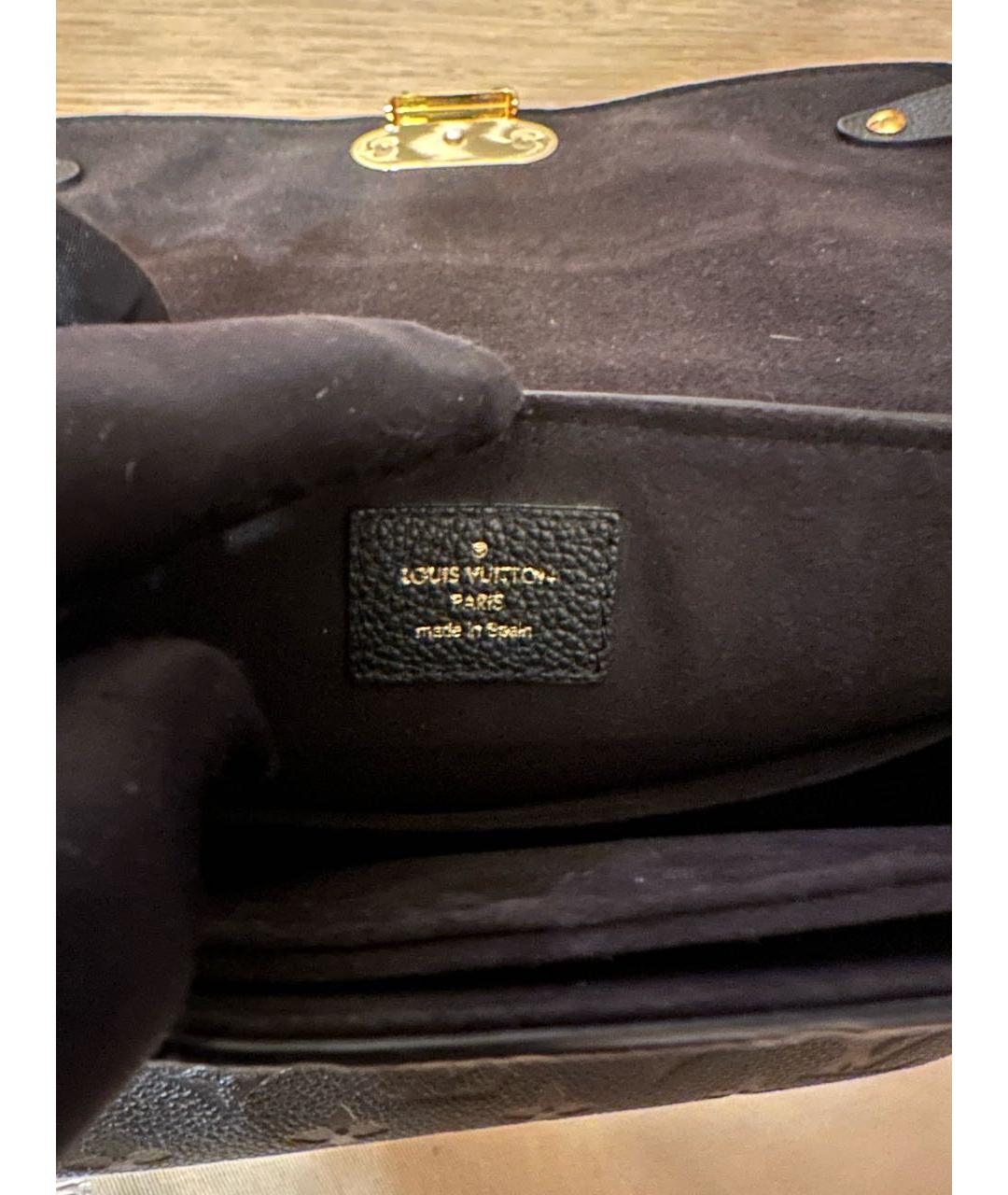 LOUIS VUITTON Черная кожаная сумка с короткими ручками, фото 6