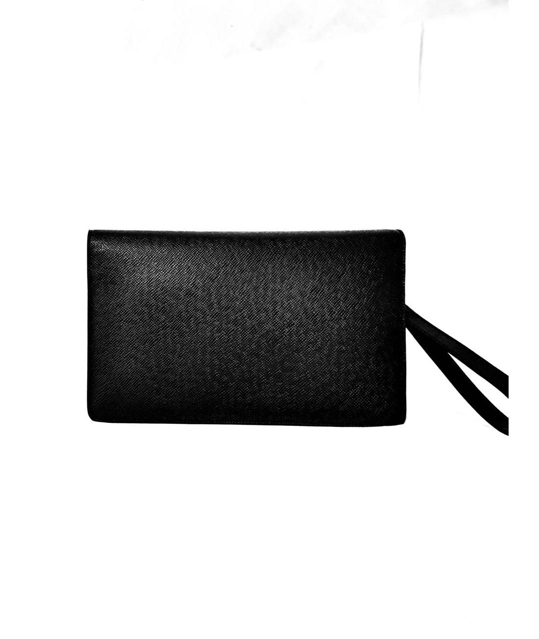 LOUIS VUITTON Черная кожаная барсетка, фото 3
