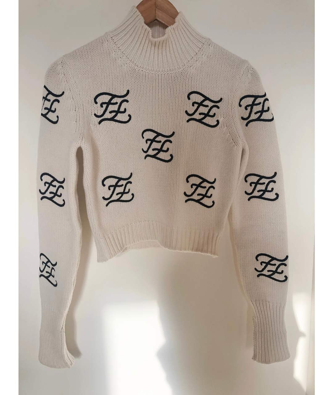FENDI Белый шерстяной джемпер / свитер, фото 7