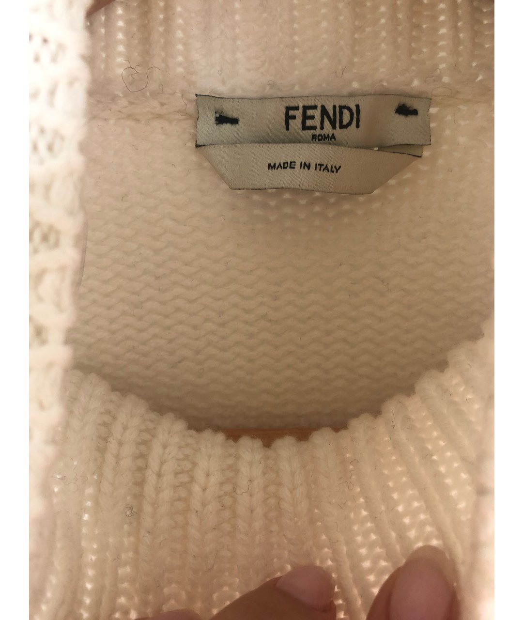 FENDI Белый шерстяной джемпер / свитер, фото 3
