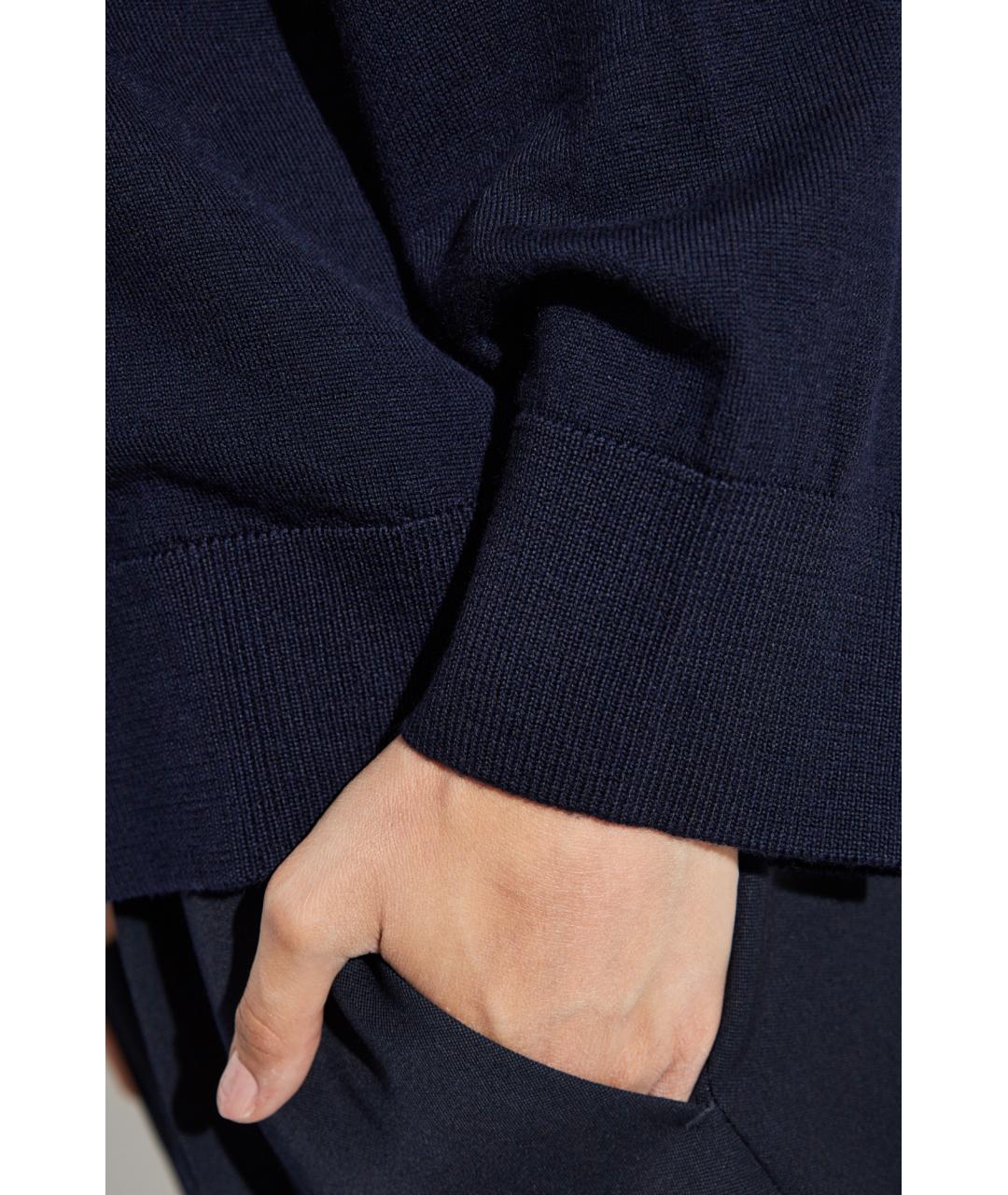 BOTTEGA VENETA Темно-синяя шерстяная водолазка, фото 4