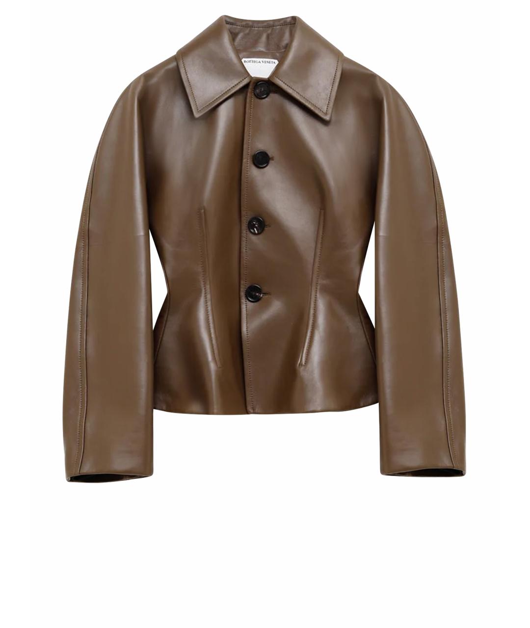 BOTTEGA VENETA Коричневая кожаная куртка, фото 1