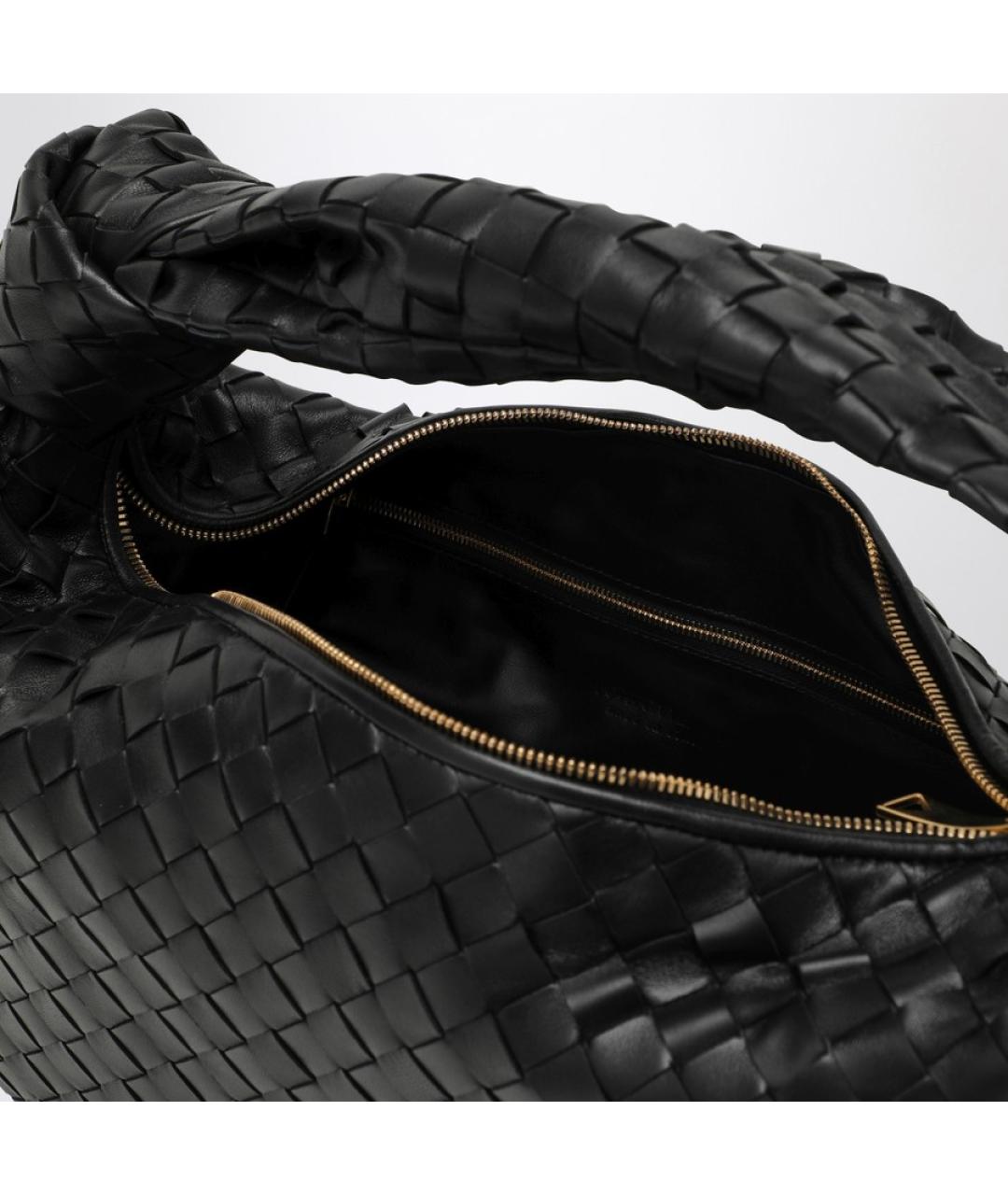 BOTTEGA VENETA Черная кожаная сумка через плечо, фото 3