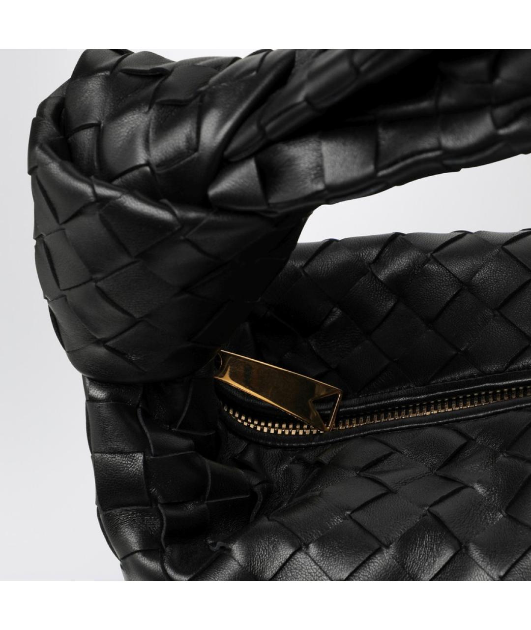 BOTTEGA VENETA Черная кожаная сумка через плечо, фото 4