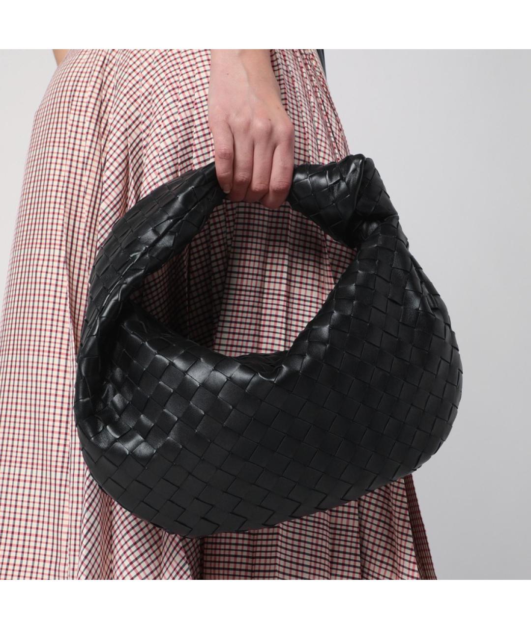 BOTTEGA VENETA Черная кожаная сумка через плечо, фото 2