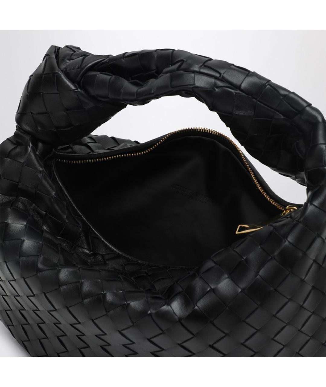 BOTTEGA VENETA Черная кожаная сумка через плечо, фото 5