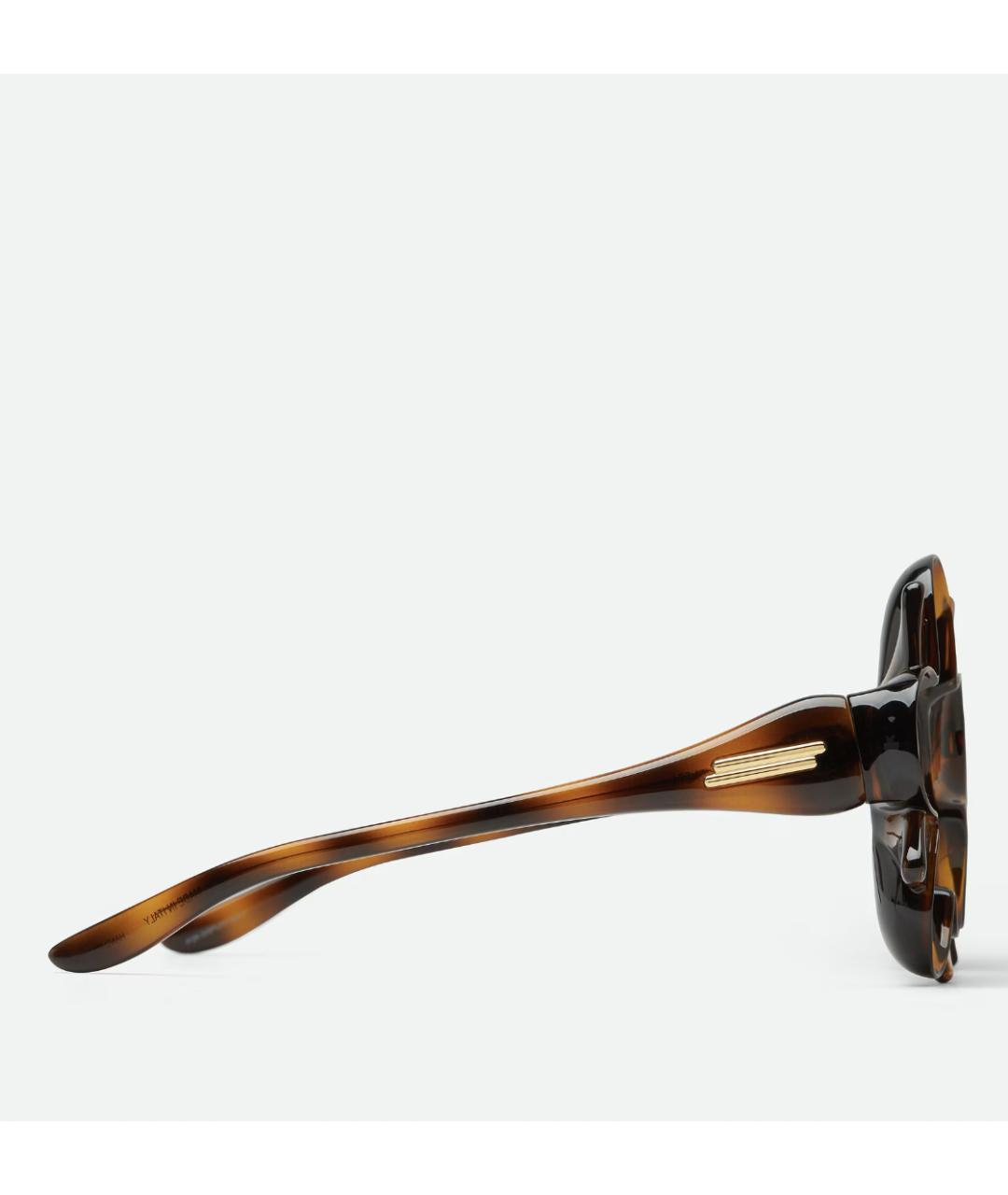 BOTTEGA VENETA Коричневые пластиковые солнцезащитные очки, фото 4