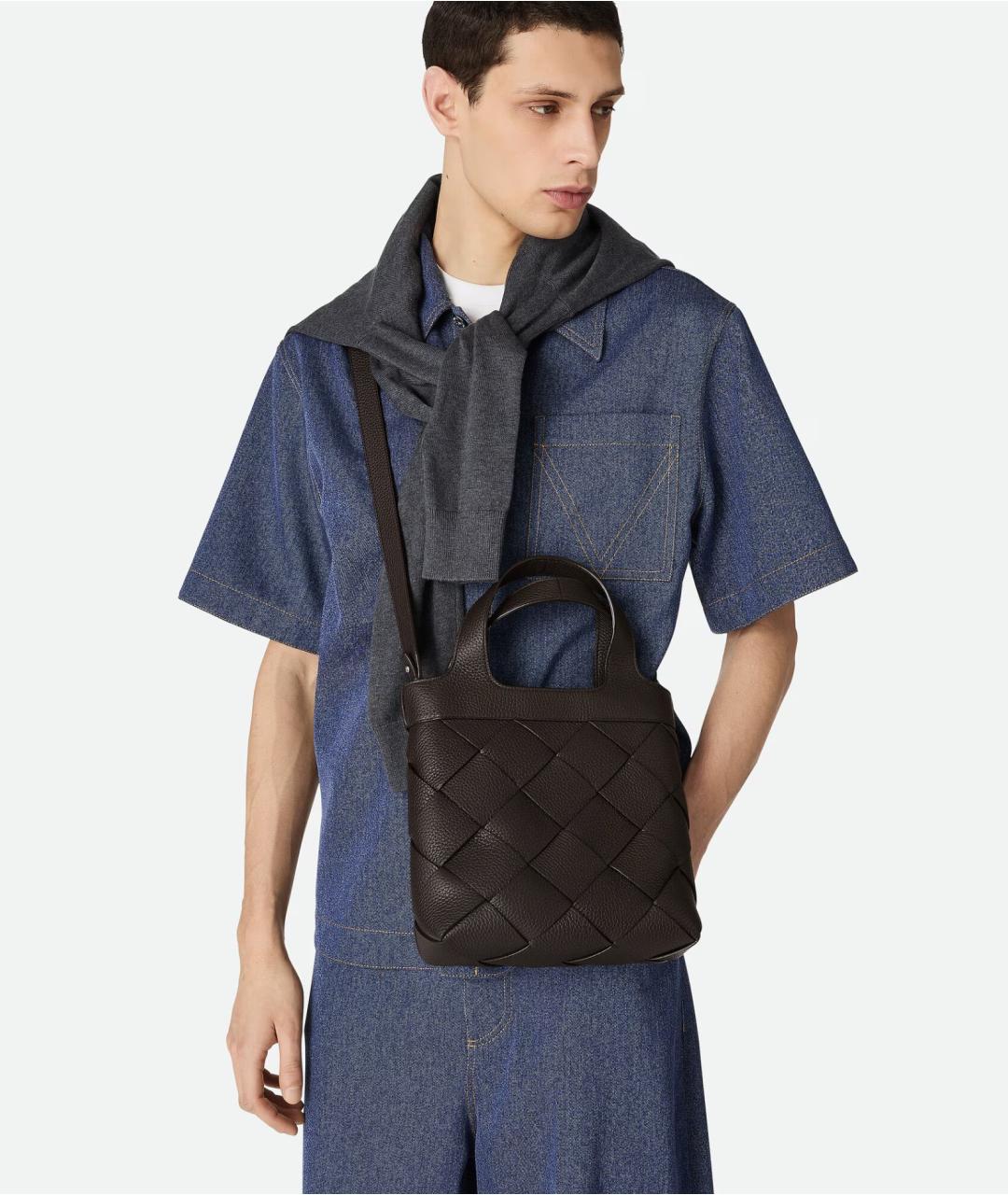 BOTTEGA VENETA Коричневая кожаная сумка тоут, фото 2