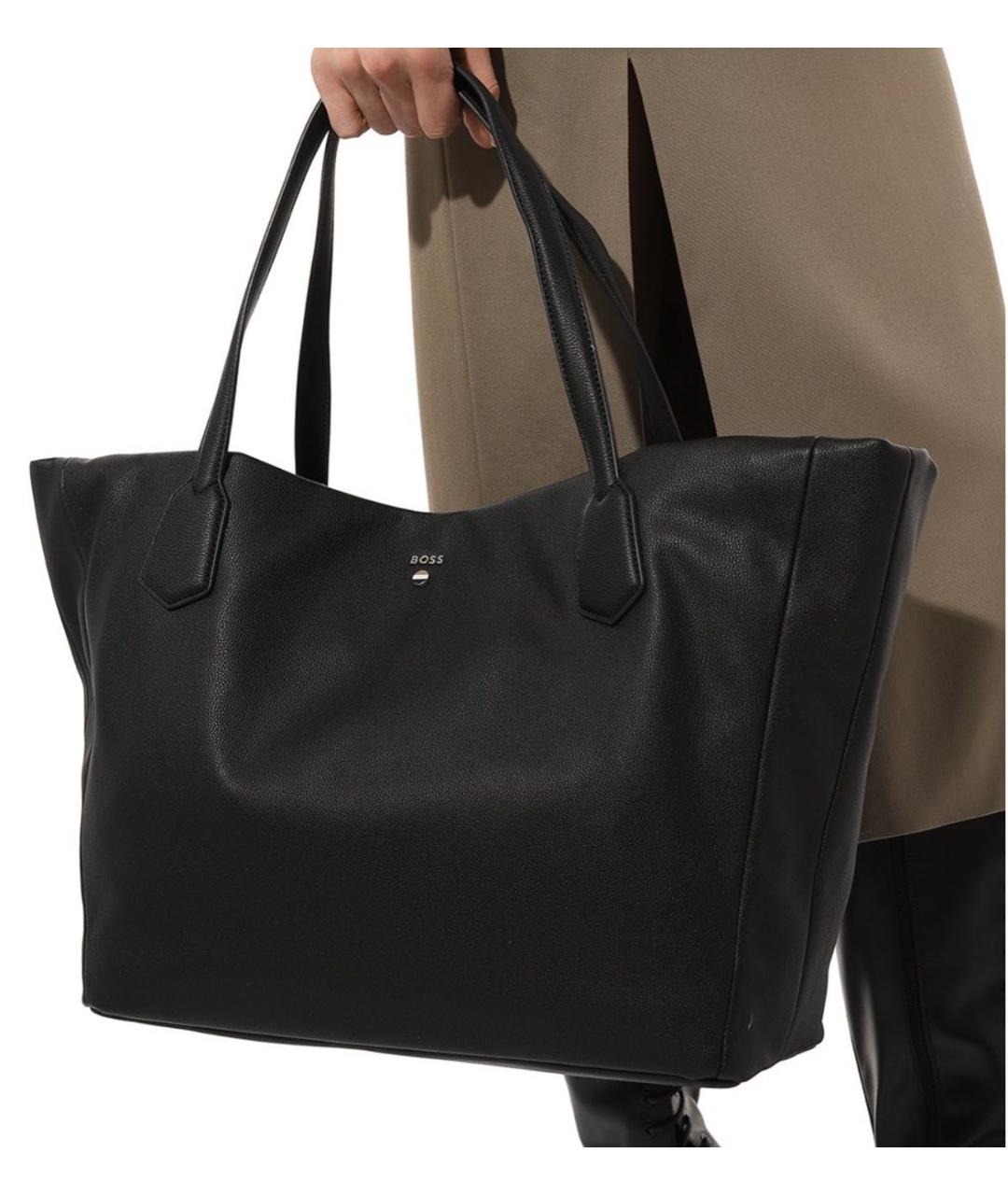 HUGO BOSS Черная сумка с короткими ручками из искусственной кожи, фото 9