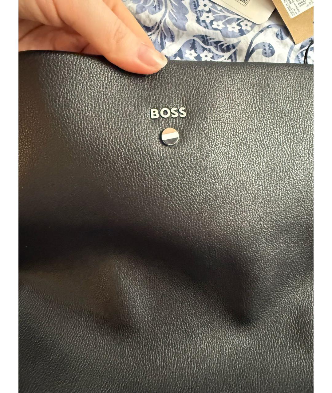 HUGO BOSS Черная сумка с короткими ручками из искусственной кожи, фото 6