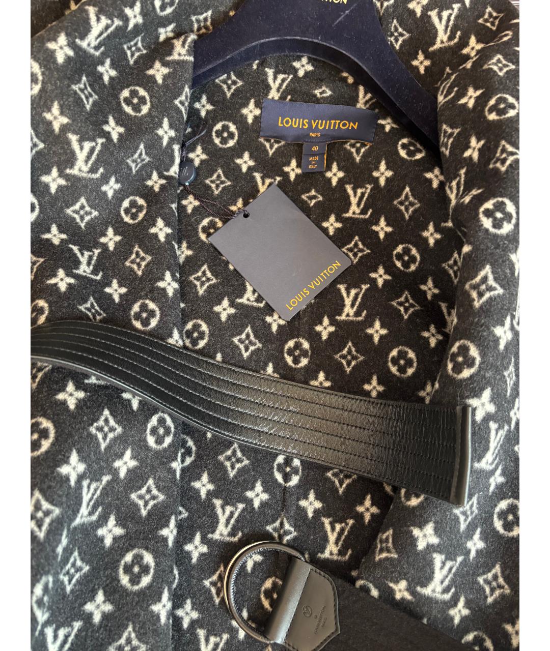 LOUIS VUITTON Черное шерстяное пальто, фото 2