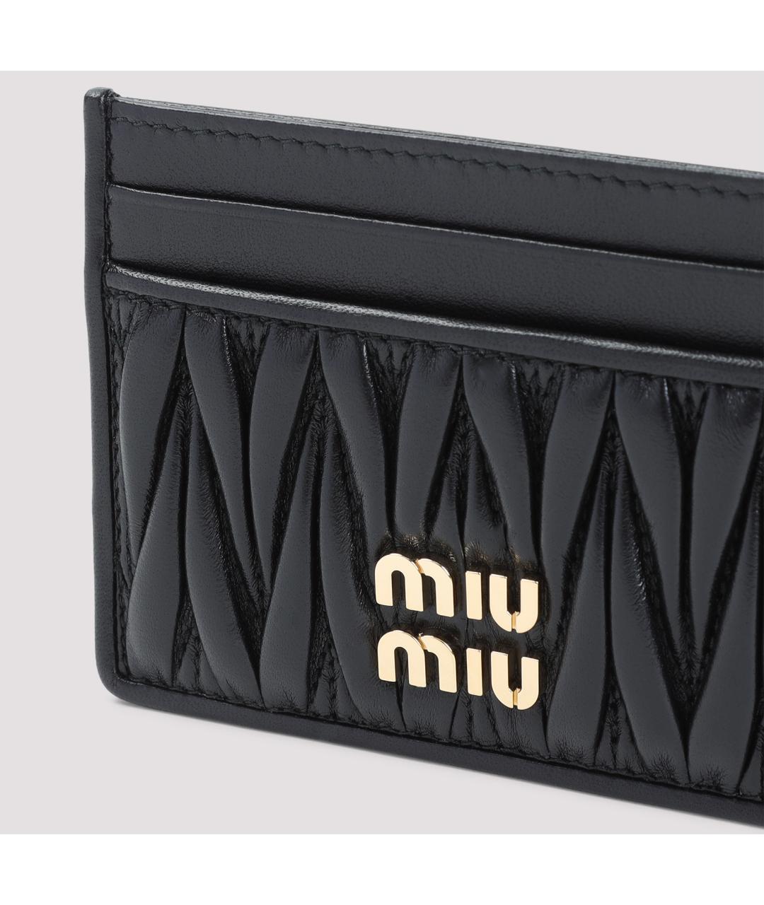 MIU MIU Черный кожаный кардхолдер, фото 4