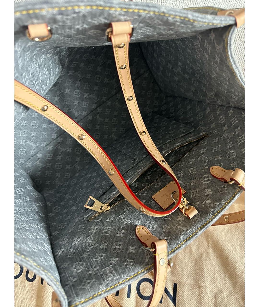 LOUIS VUITTON Серая деним сумка тоут, фото 7