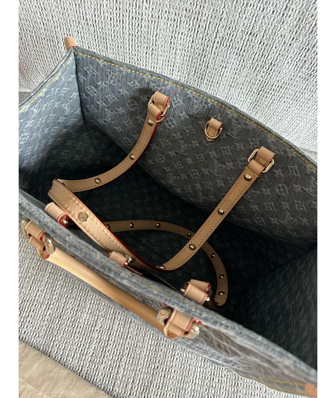 LOUIS VUITTON Серая деним сумка тоут, фото 4
