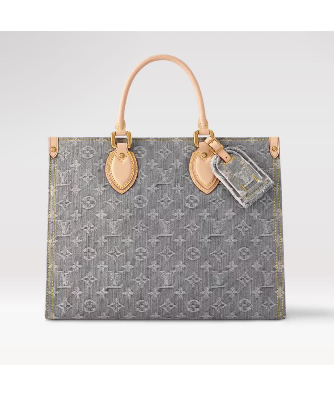LOUIS VUITTON Серая деним сумка тоут, фото 2