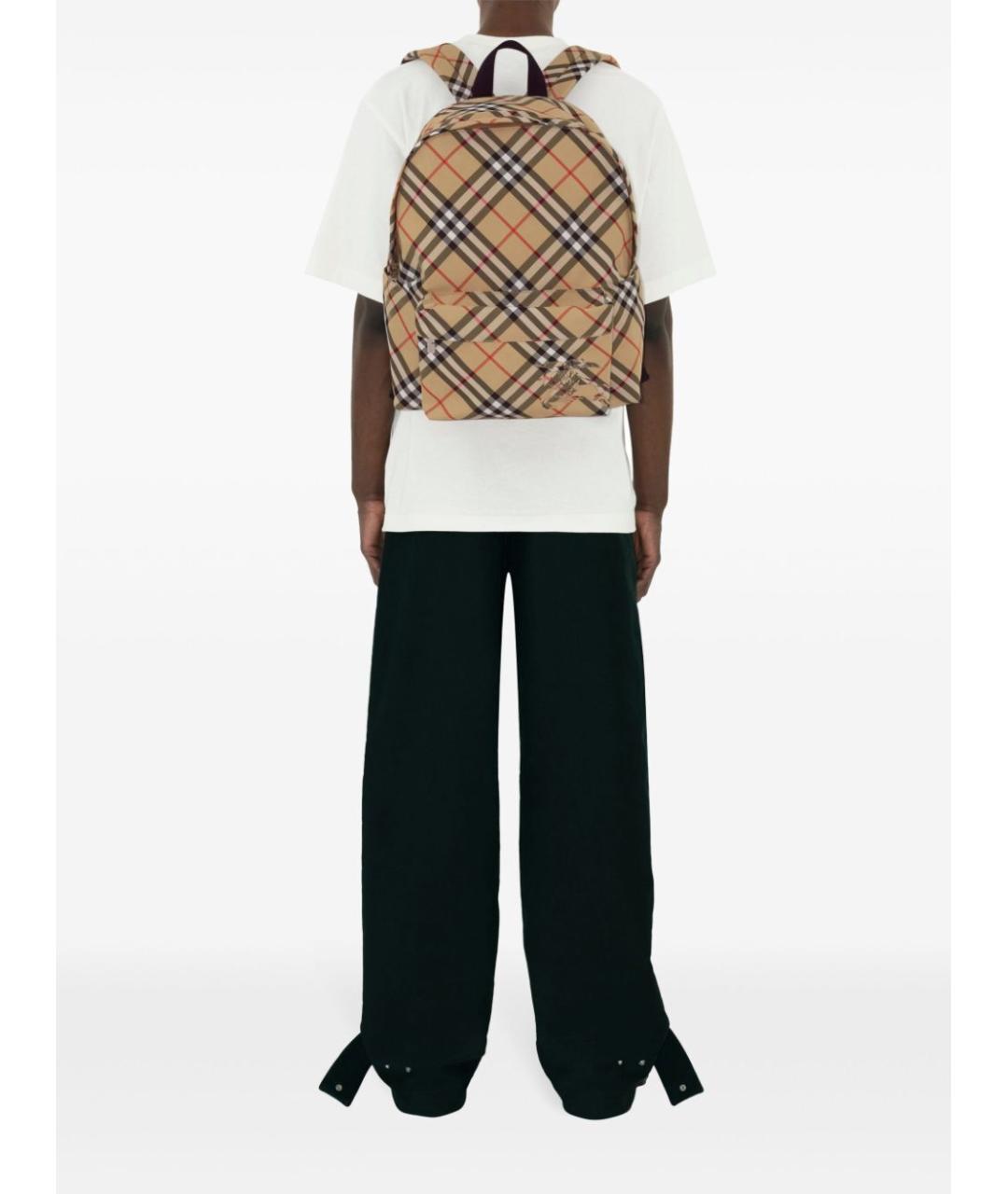 BURBERRY Бежевая синтетическая сумка на плечо, фото 2