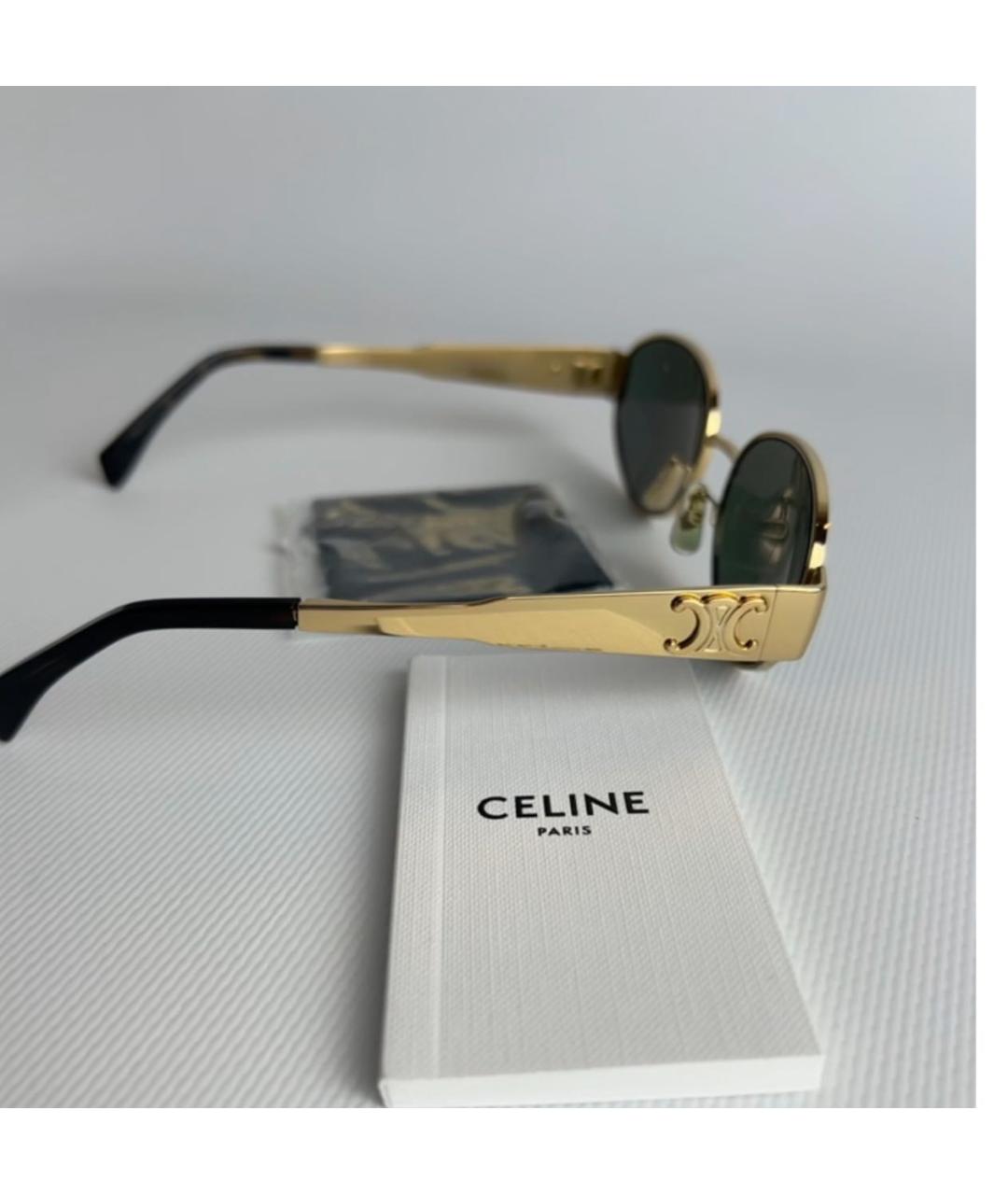 CELINE Золотые металлические солнцезащитные очки, фото 8