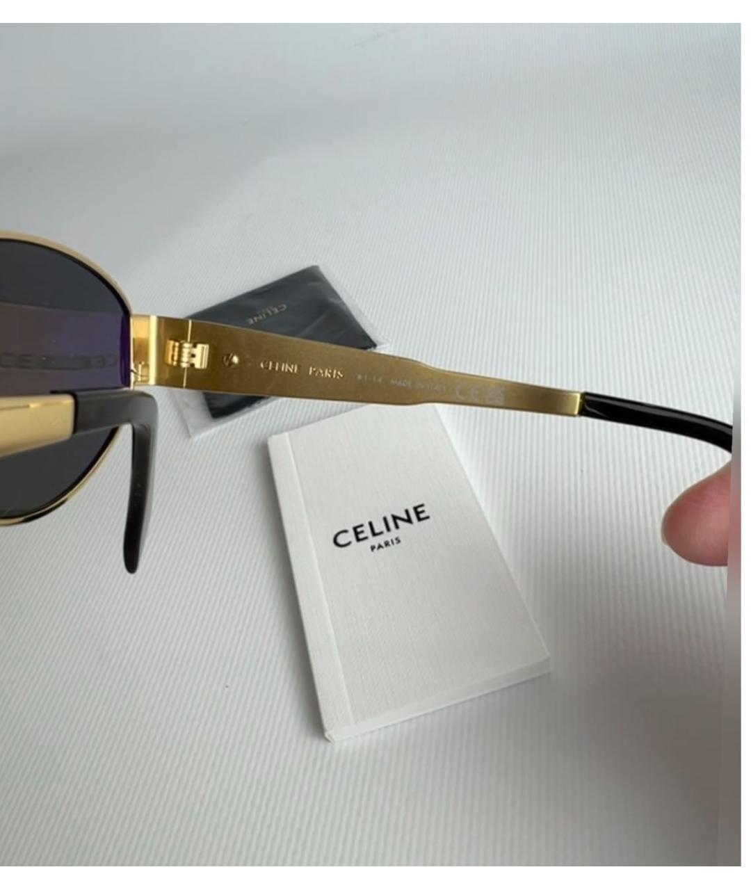CELINE Золотые металлические солнцезащитные очки, фото 5