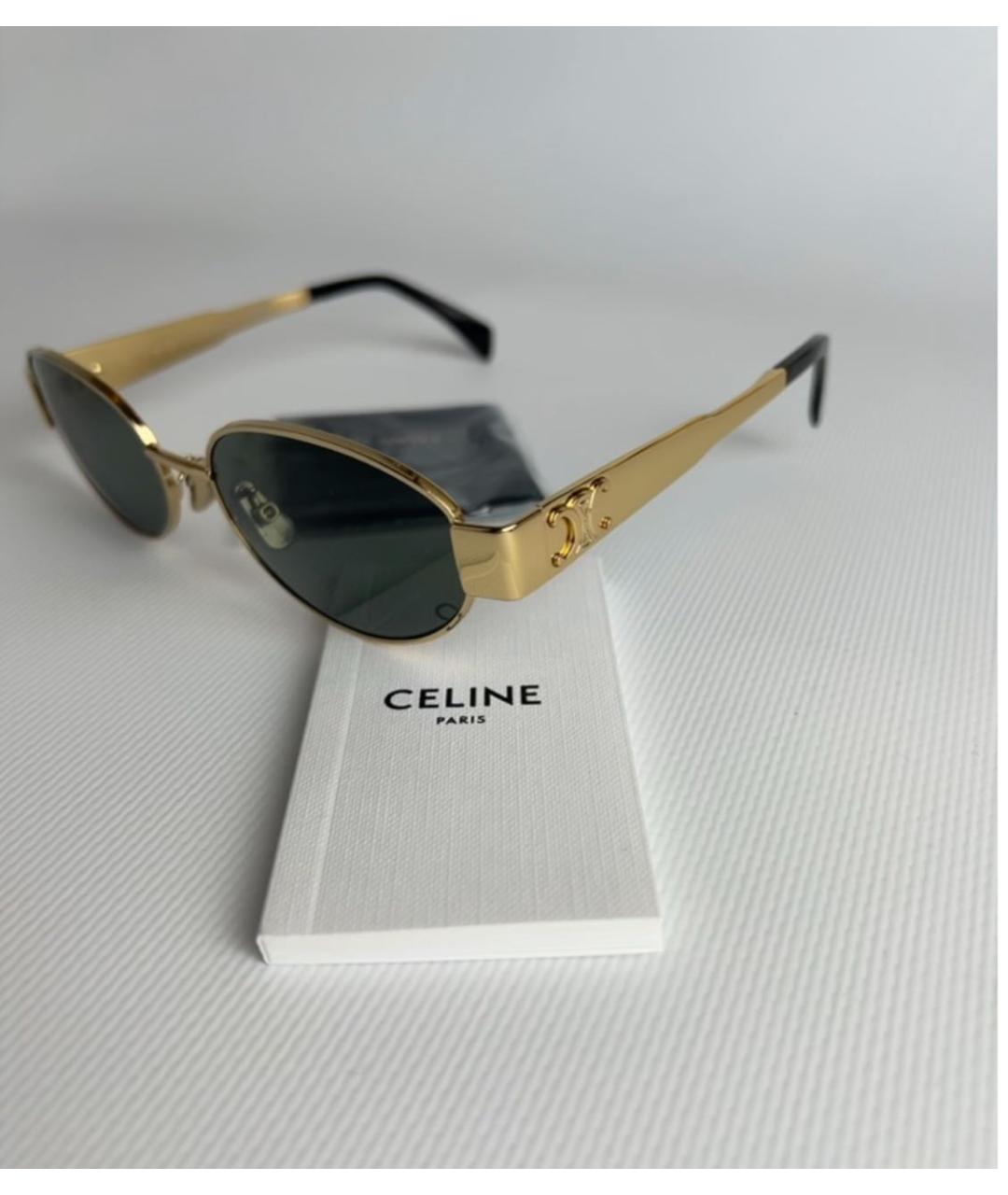 CELINE Золотые металлические солнцезащитные очки, фото 7