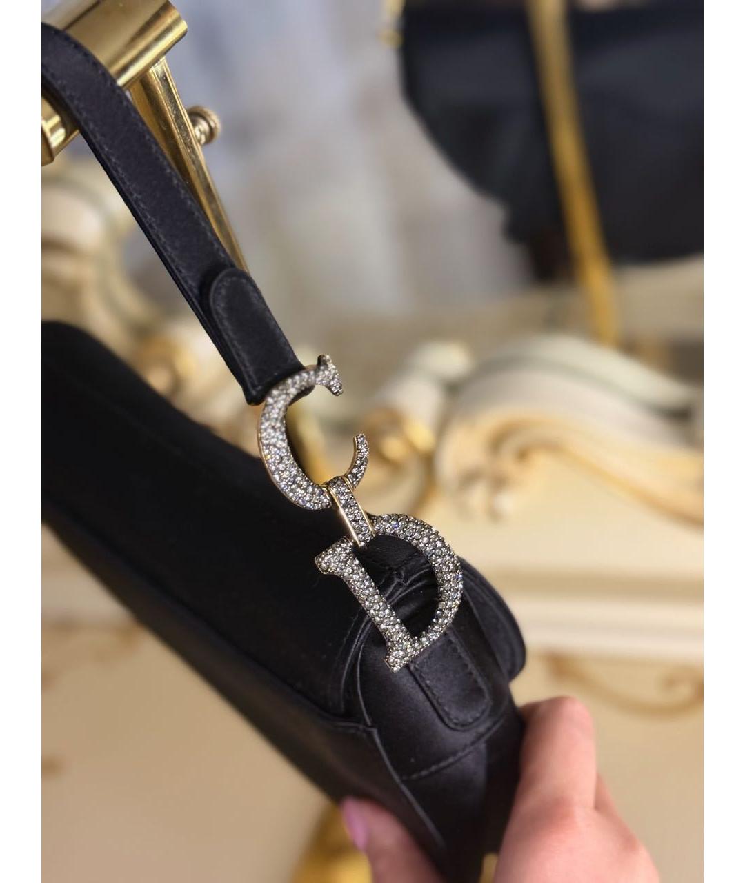 CHRISTIAN DIOR Черная тканевая сумка с короткими ручками, фото 5