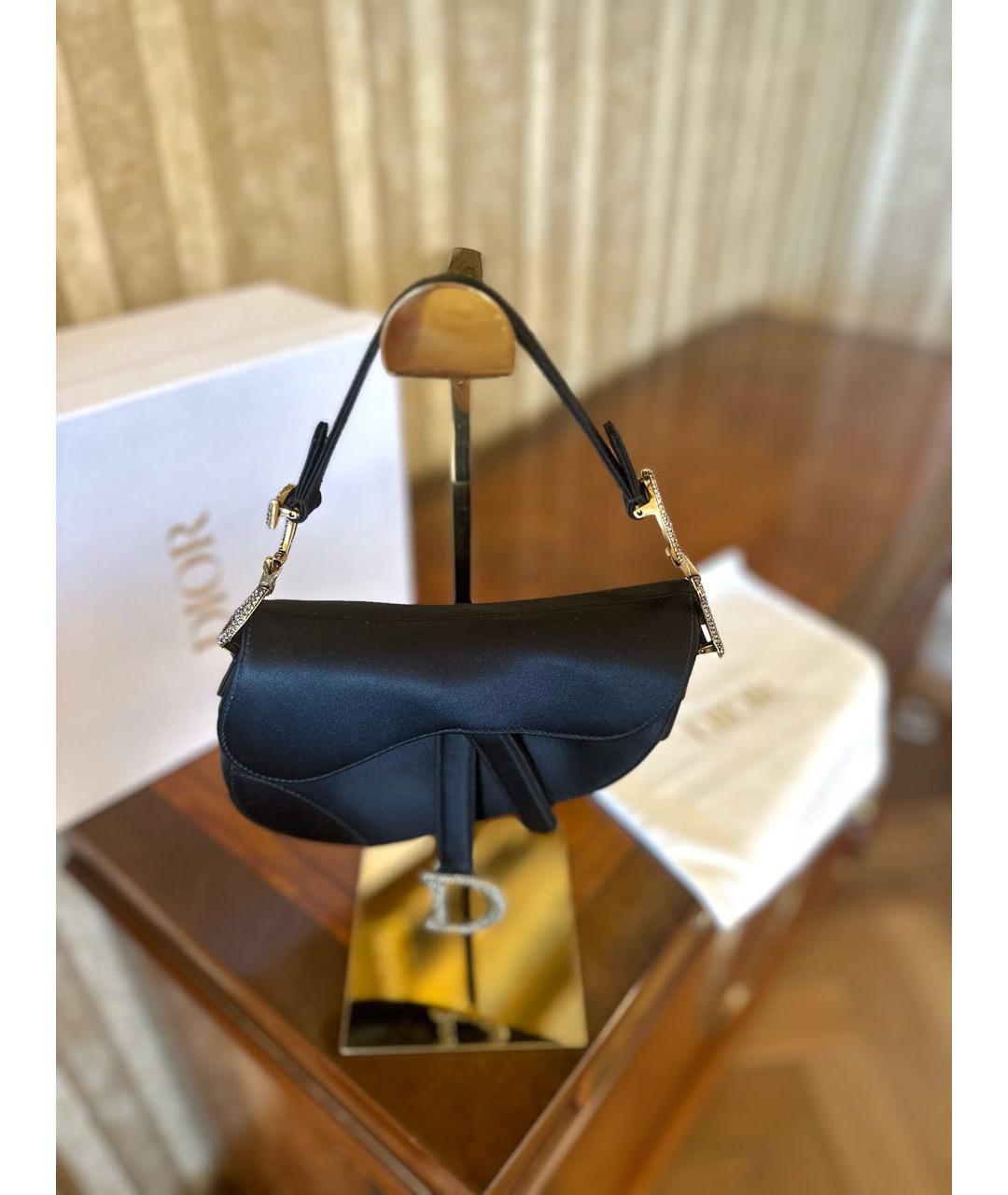 CHRISTIAN DIOR Черная тканевая сумка с короткими ручками, фото 3