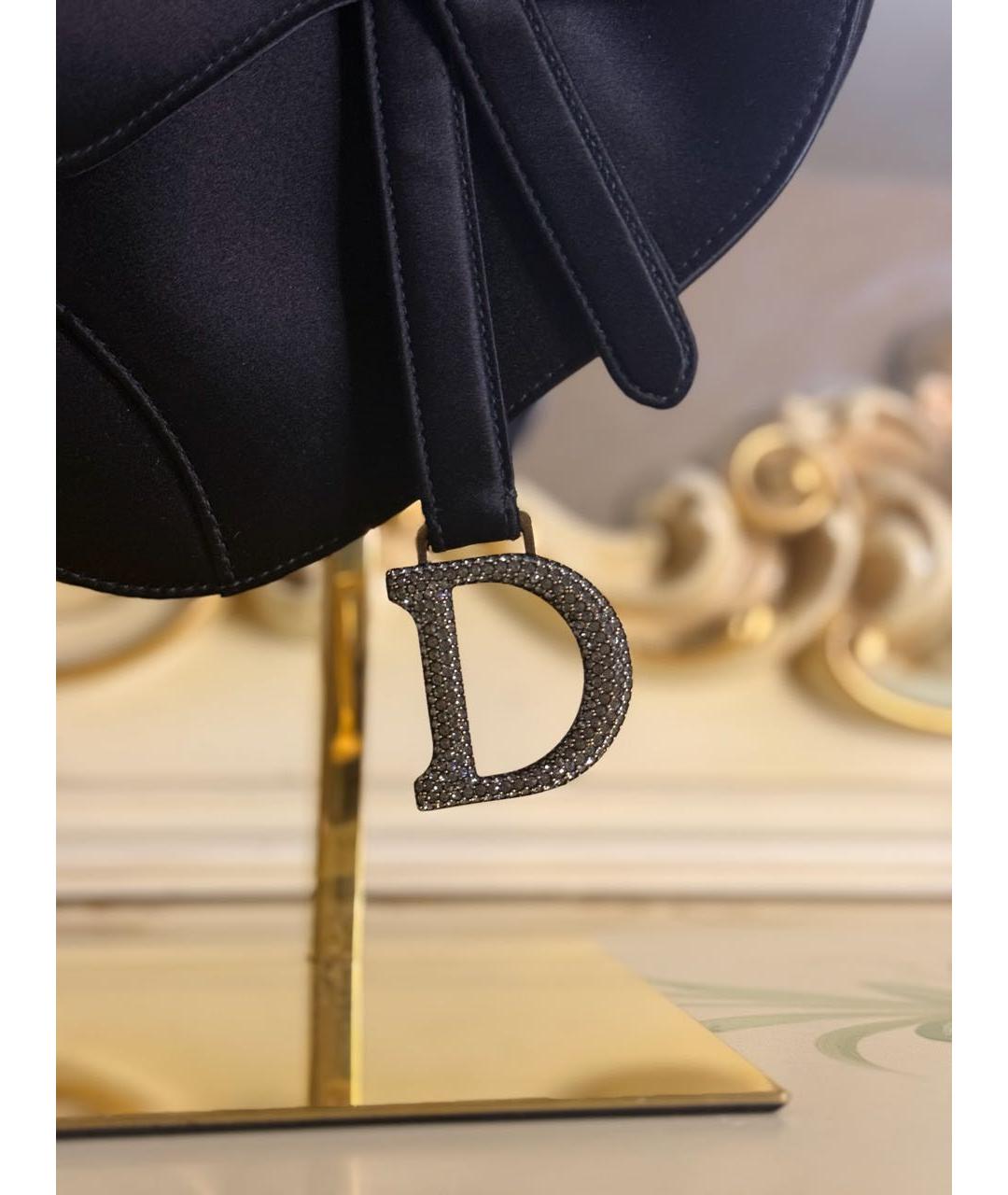 CHRISTIAN DIOR Черная тканевая сумка с короткими ручками, фото 6