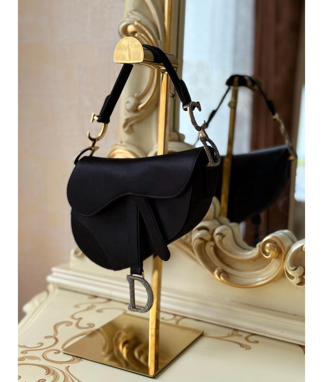 CHRISTIAN DIOR Черная тканевая сумка с короткими ручками, фото 2