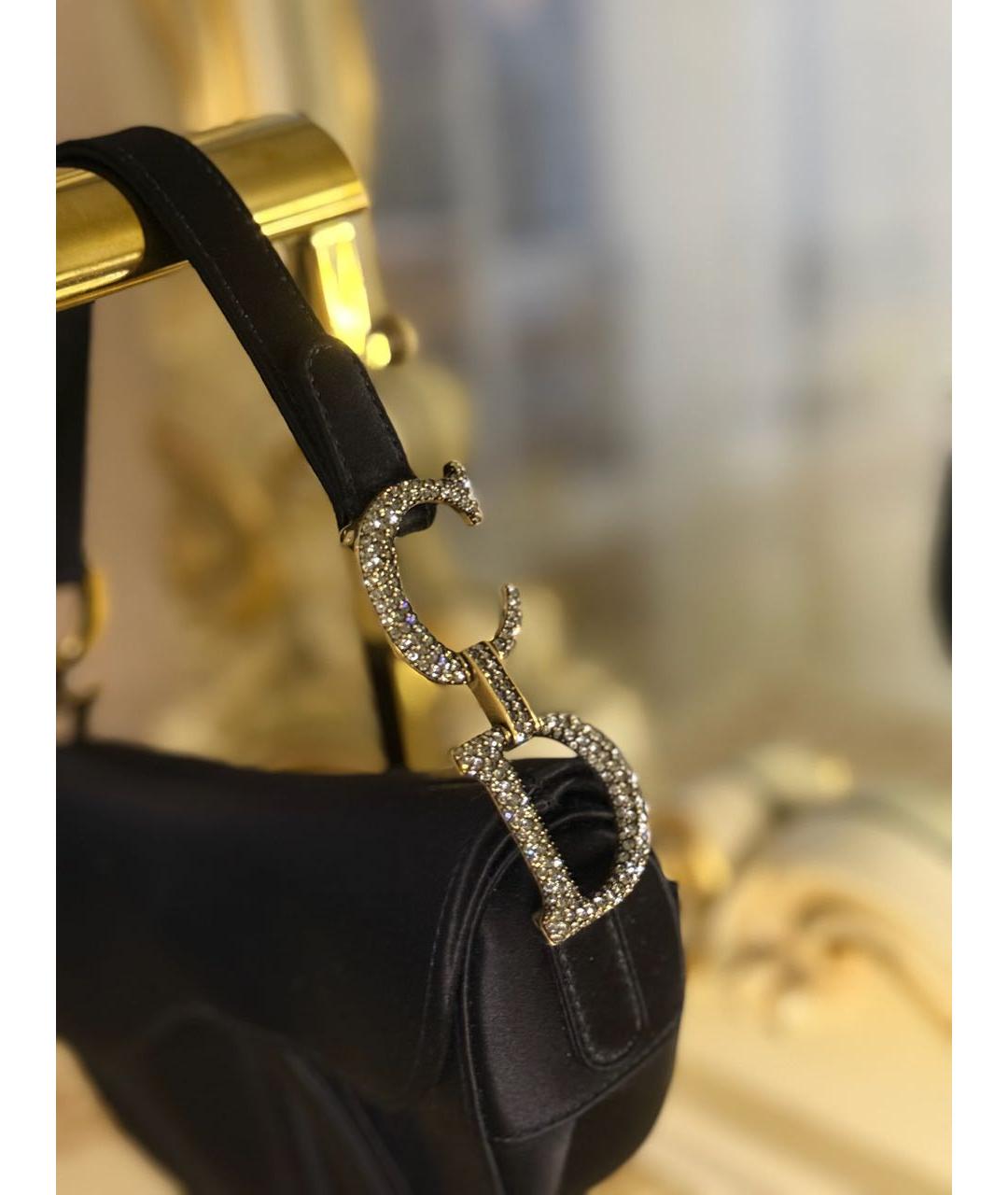CHRISTIAN DIOR Черная тканевая сумка с короткими ручками, фото 8