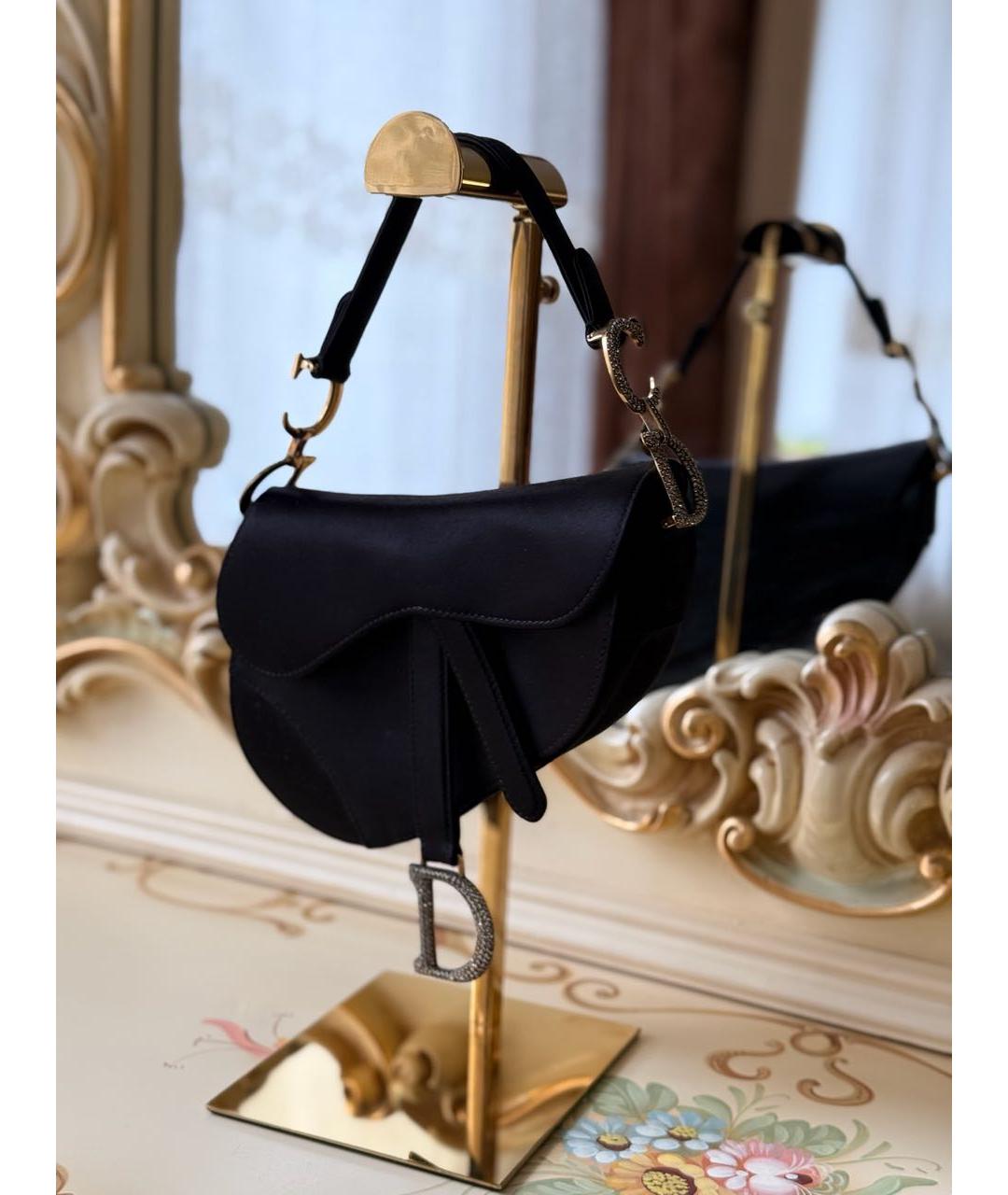 CHRISTIAN DIOR Черная тканевая сумка с короткими ручками, фото 4