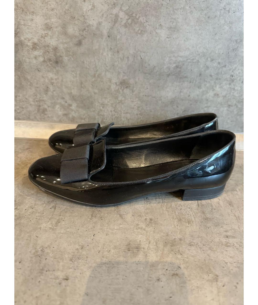 SAINT LAURENT Черные балетки из лакированной кожи, фото 5