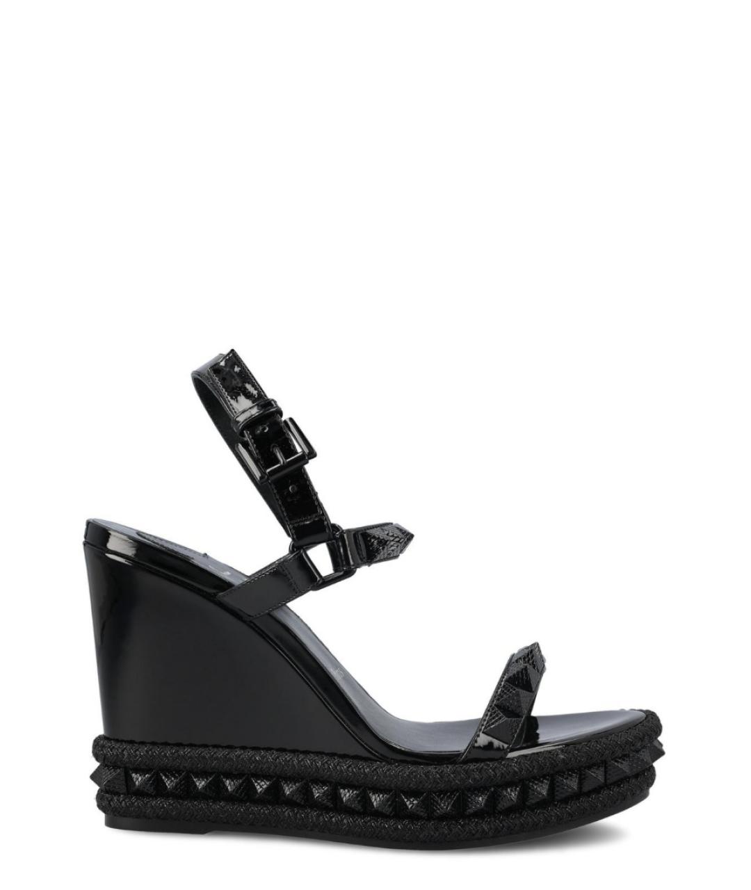 CHRISTIAN LOUBOUTIN Черные кожаные туфли, фото 1