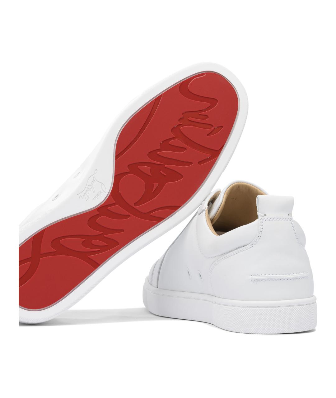 CHRISTIAN LOUBOUTIN Белые кожаные низкие кроссовки / кеды, фото 5