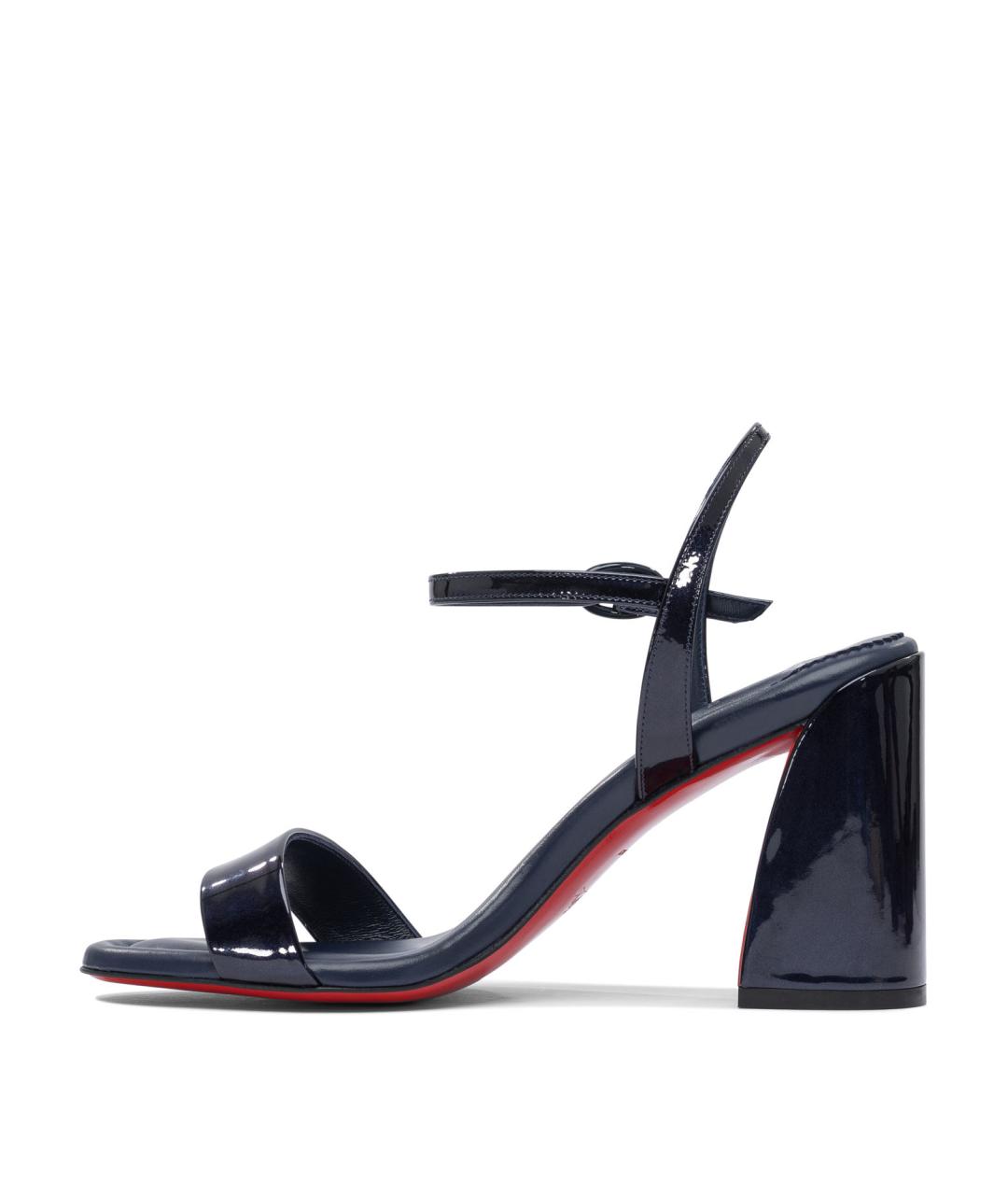 CHRISTIAN LOUBOUTIN Синие кожаные босоножки, фото 3