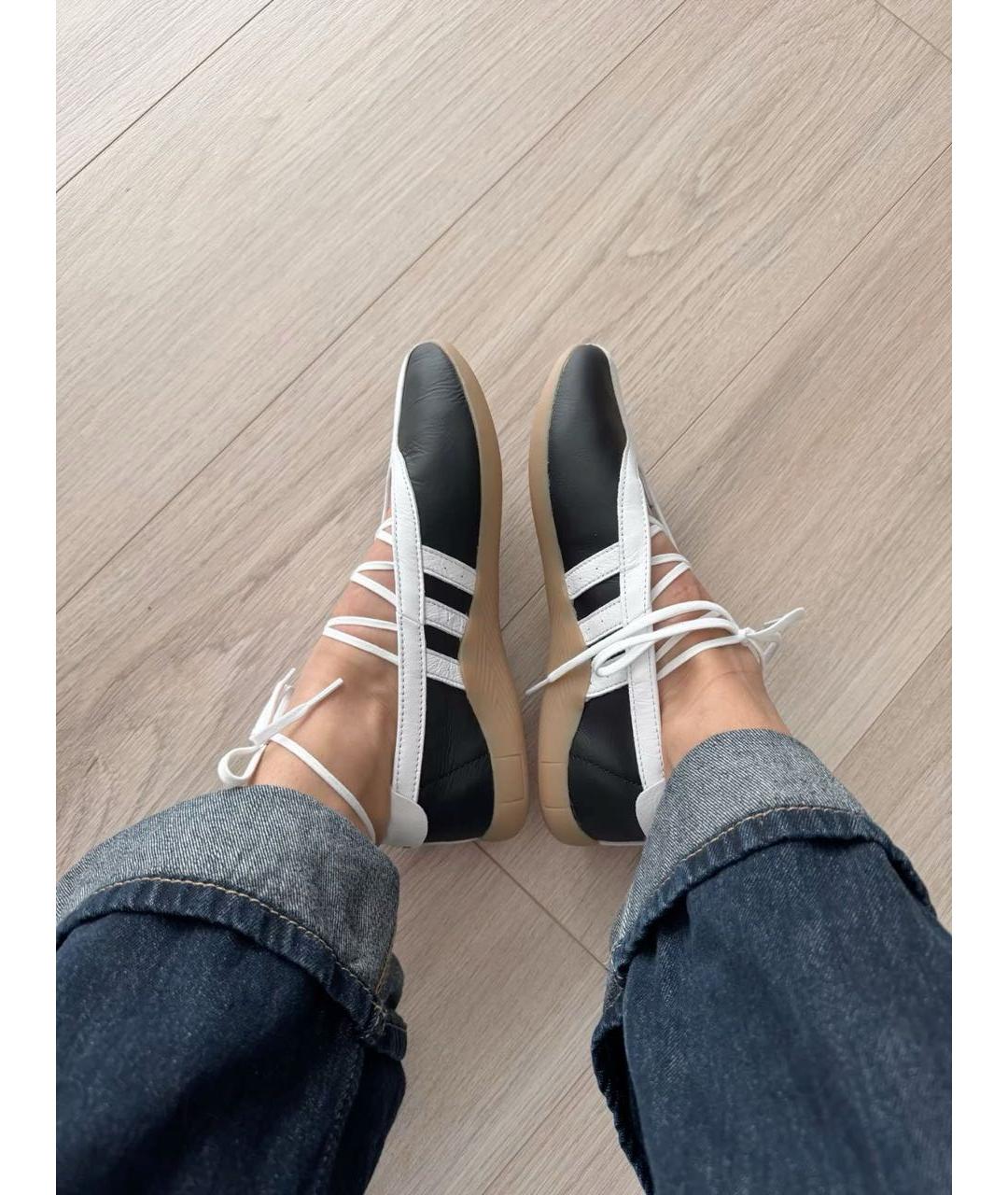 ADIDAS Черные кожаные кеды, фото 3