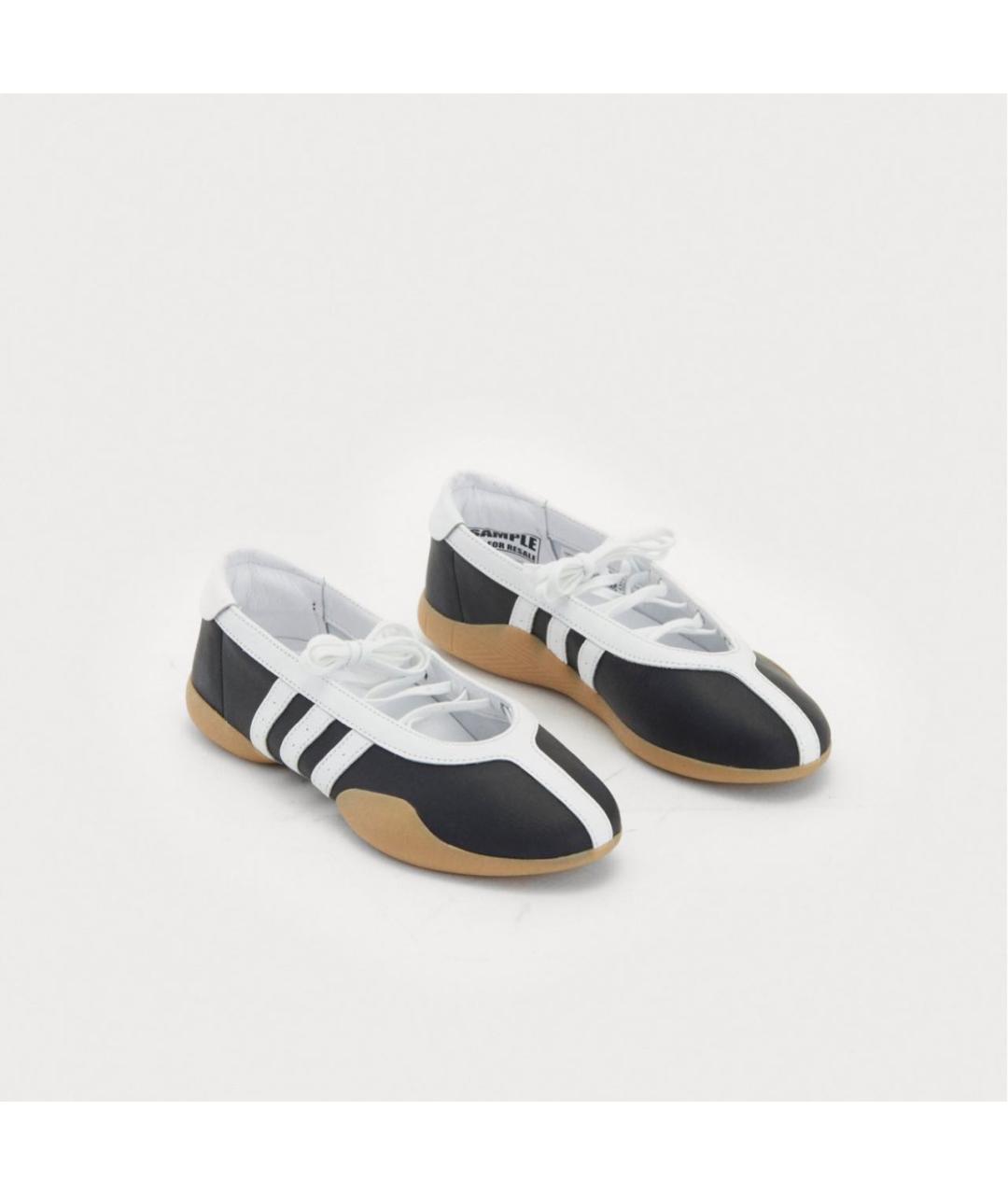 ADIDAS Черные кожаные кеды, фото 2