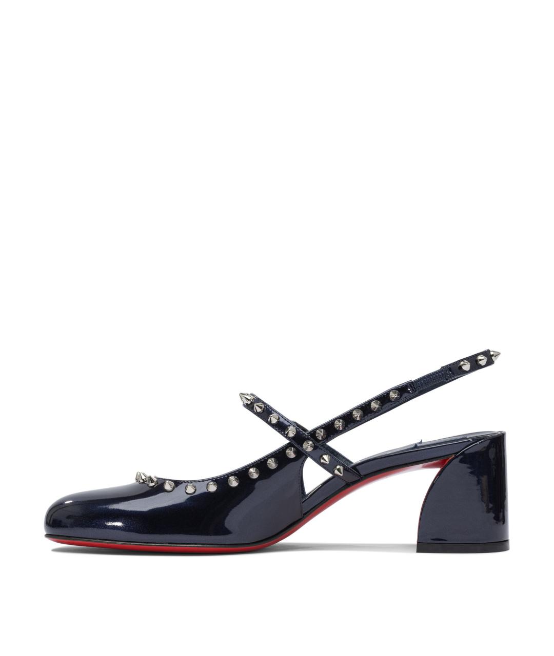 CHRISTIAN LOUBOUTIN Синие кожаные туфли, фото 3