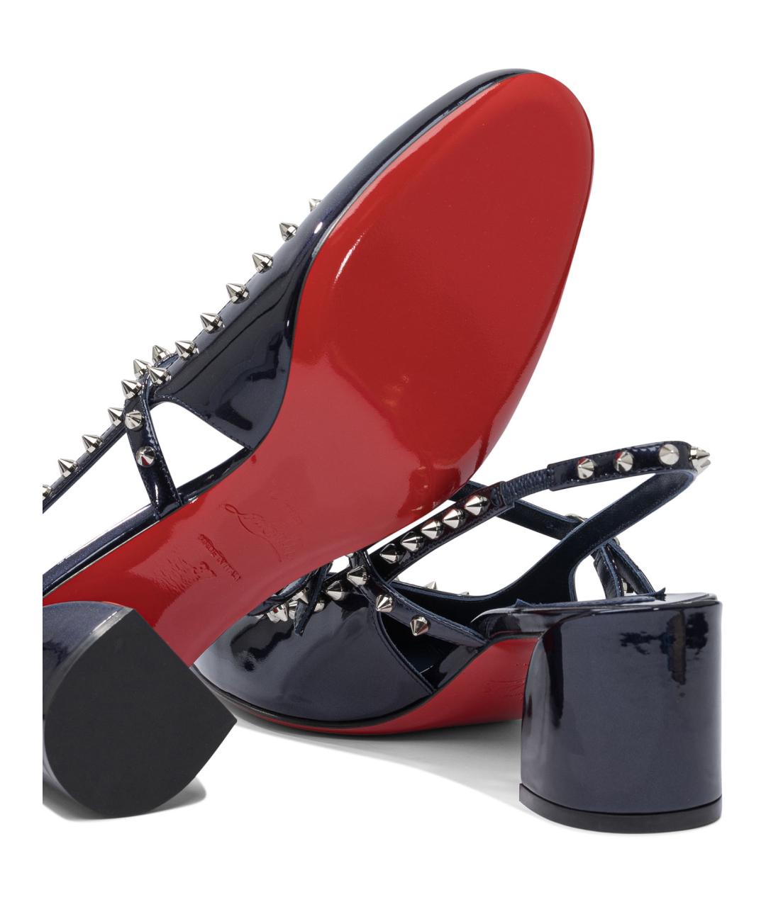 CHRISTIAN LOUBOUTIN Синие кожаные туфли, фото 5