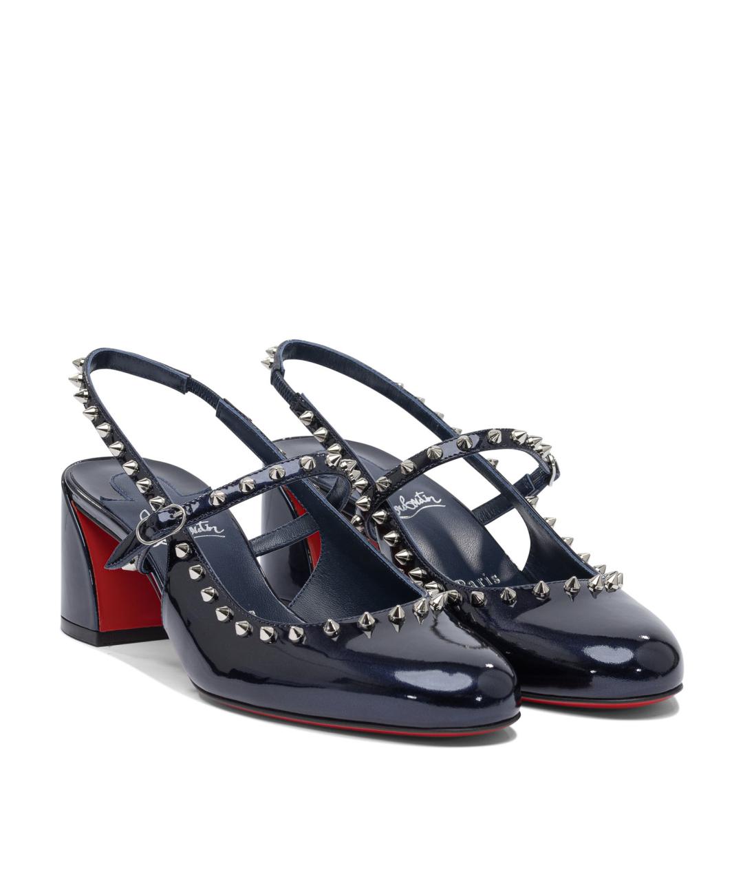 CHRISTIAN LOUBOUTIN Синие кожаные туфли, фото 2