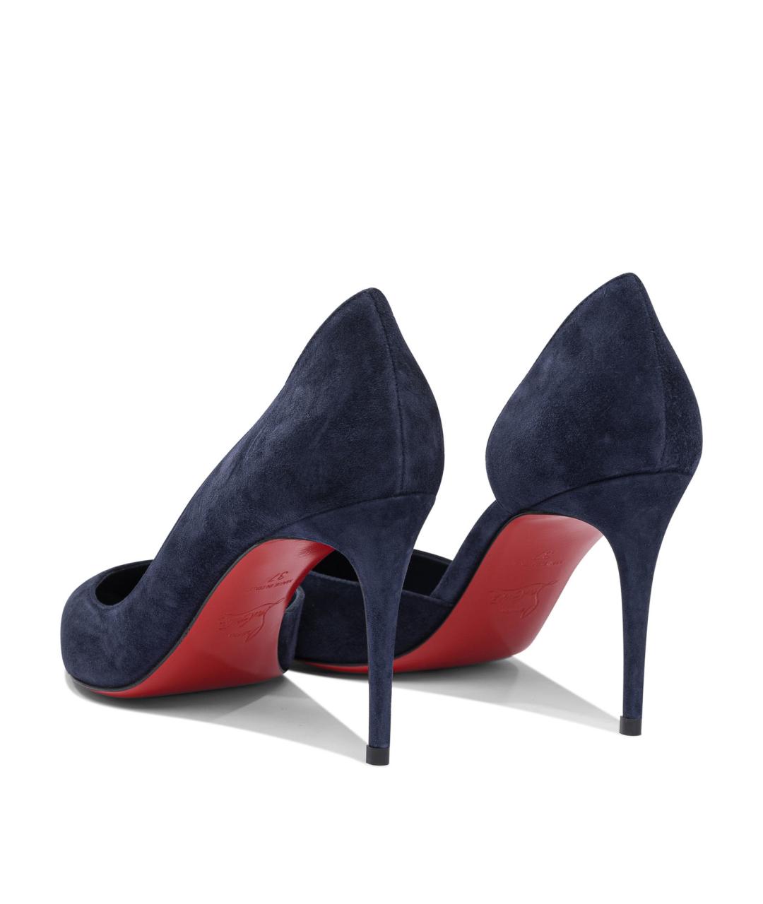 CHRISTIAN LOUBOUTIN Синие кожаные туфли, фото 4