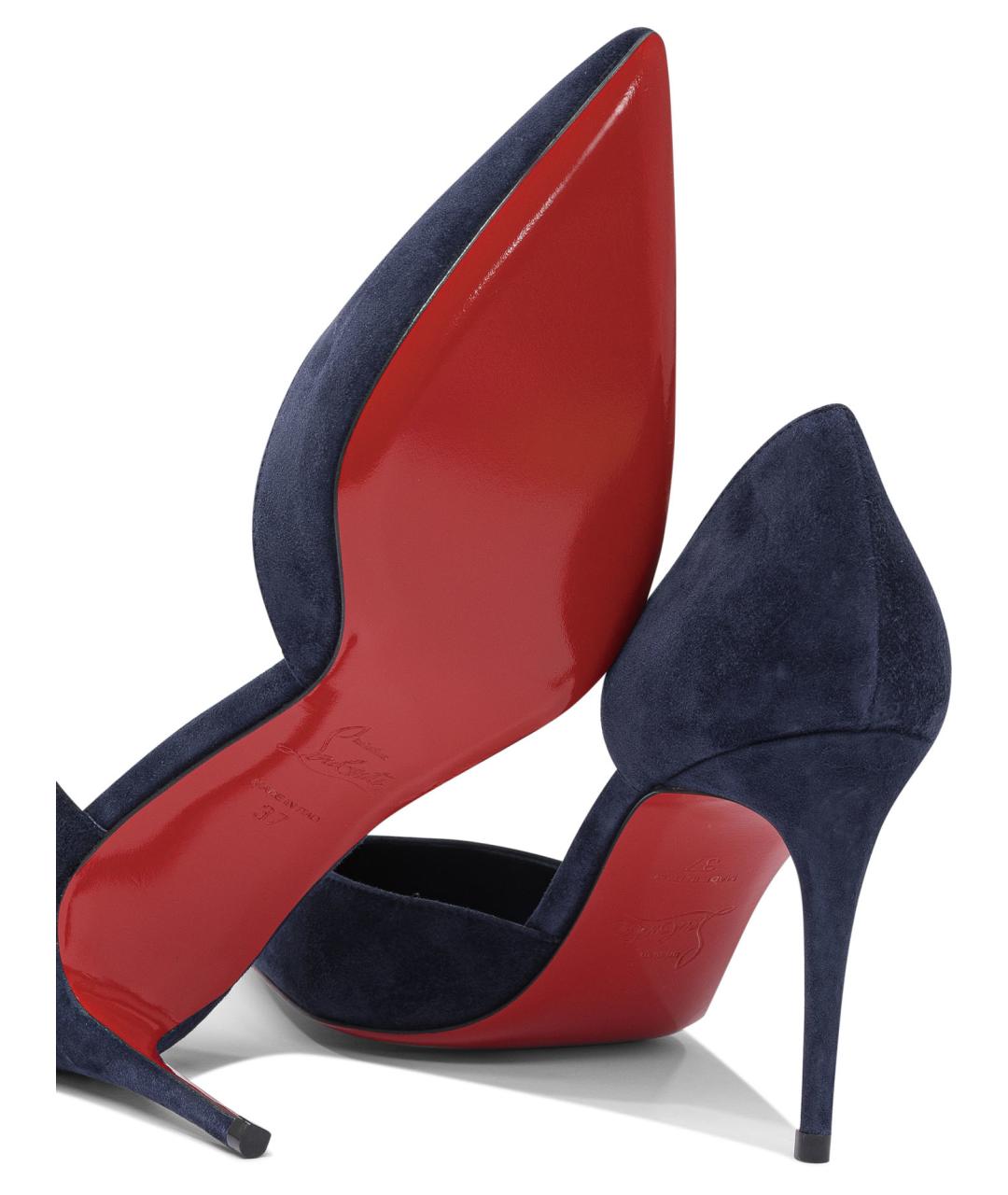 CHRISTIAN LOUBOUTIN Синие кожаные туфли, фото 5