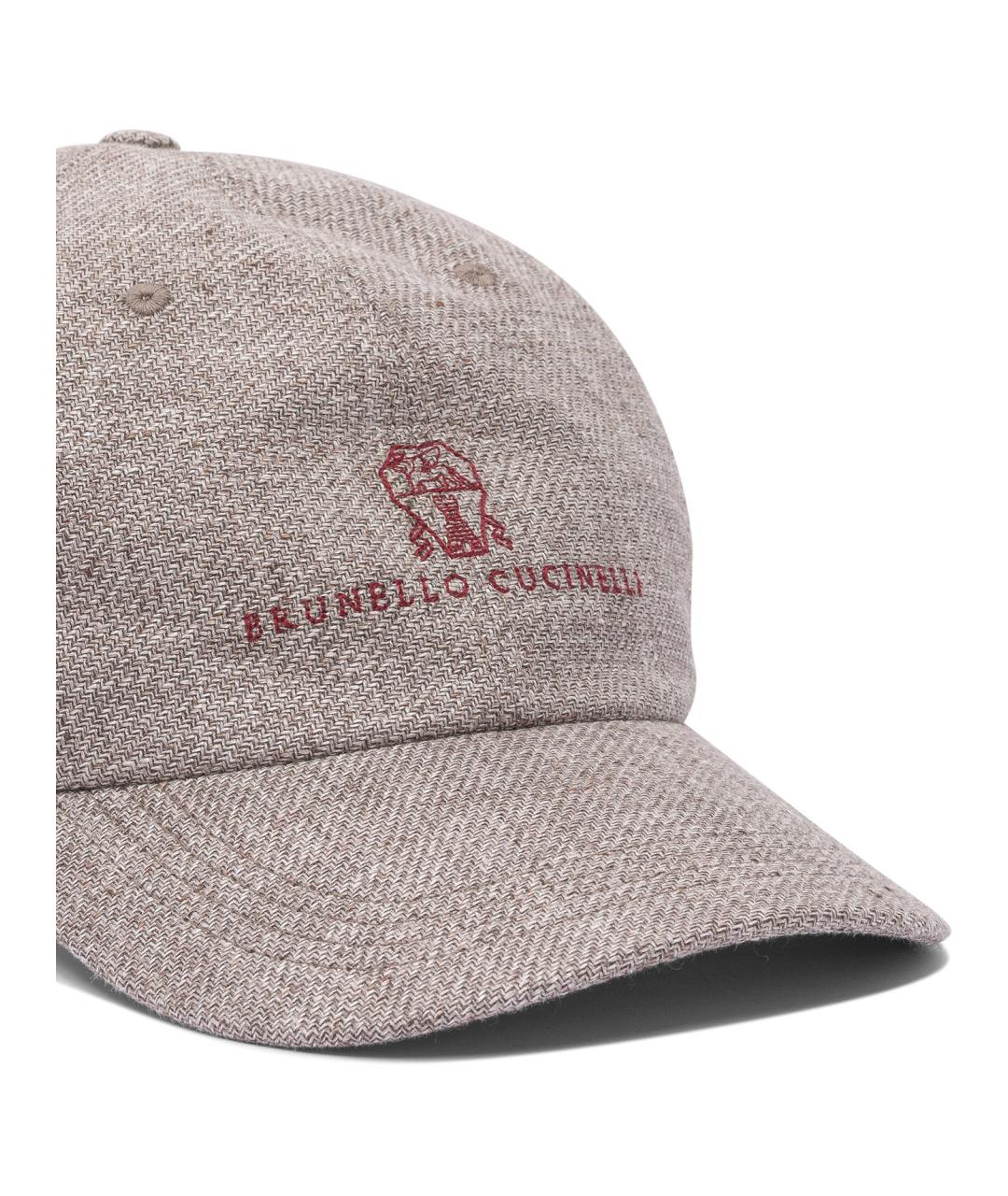 BRUNELLO CUCINELLI Бежевая льняная кепка/бейсболка, фото 4