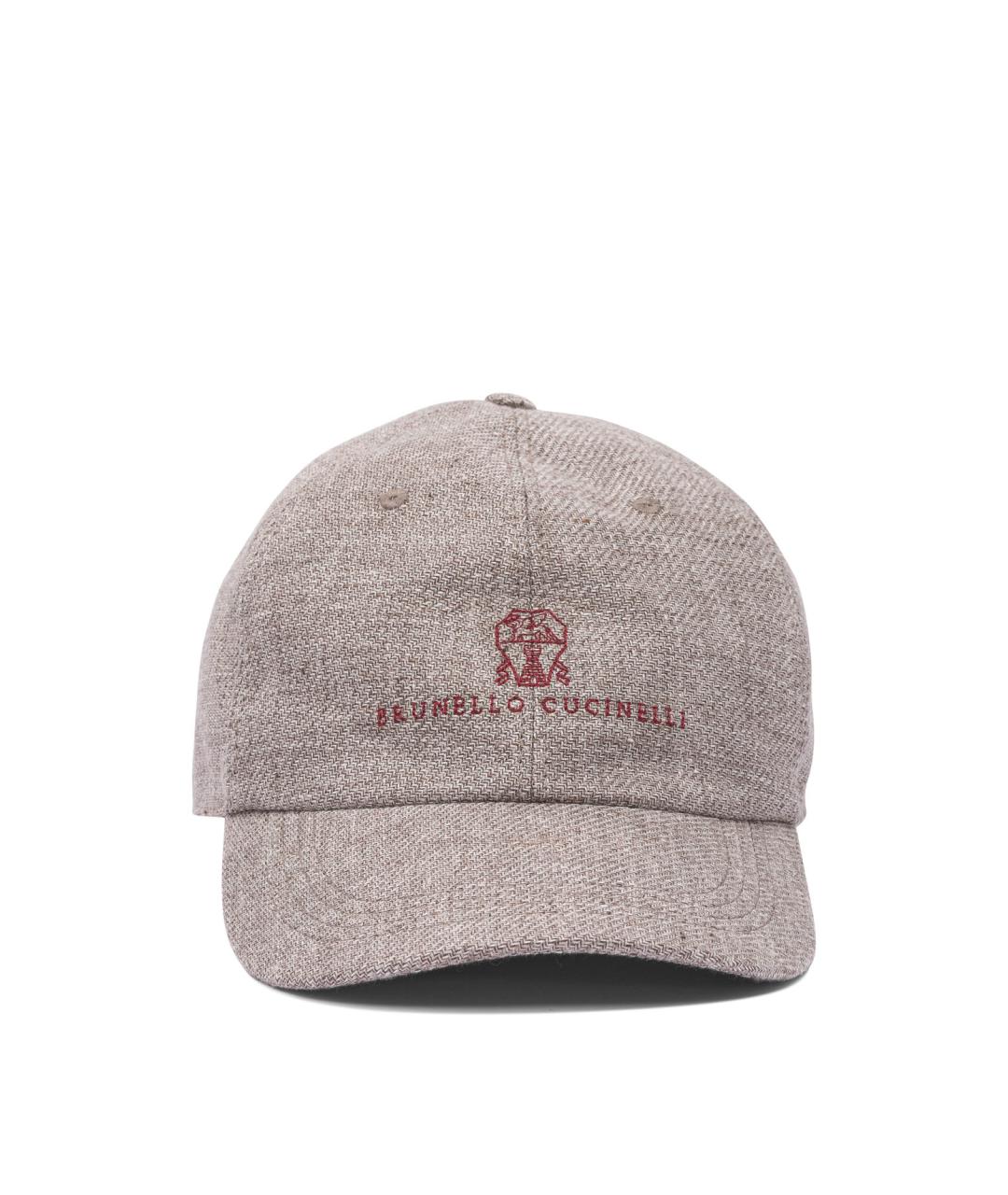 BRUNELLO CUCINELLI Бежевая льняная кепка/бейсболка, фото 1