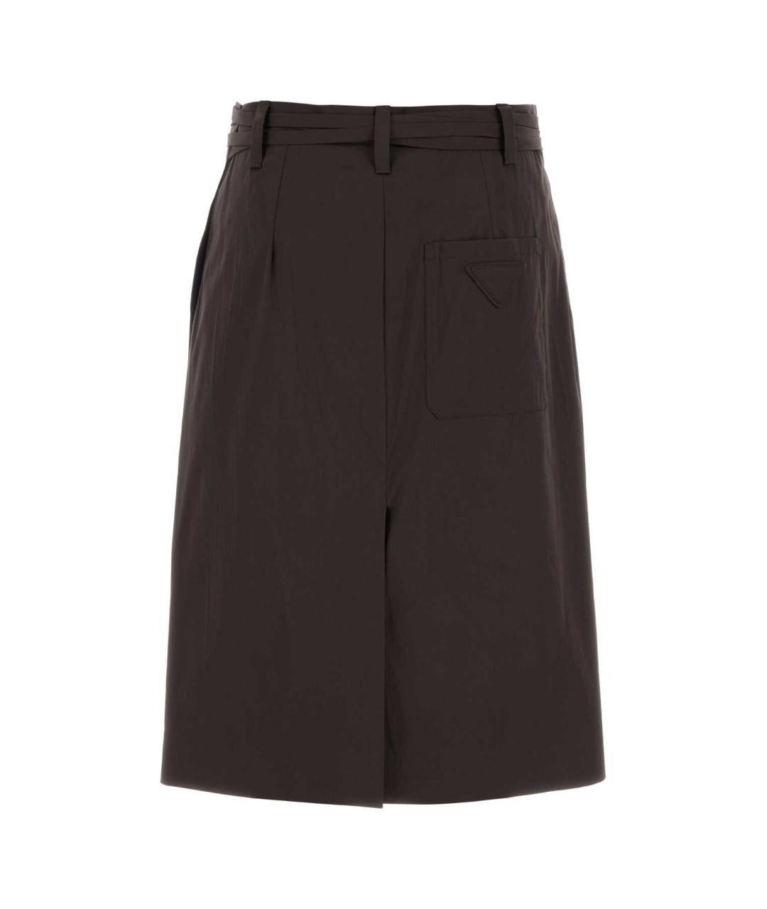 PRADA Коричневая хлопковая юбка миди, фото 2