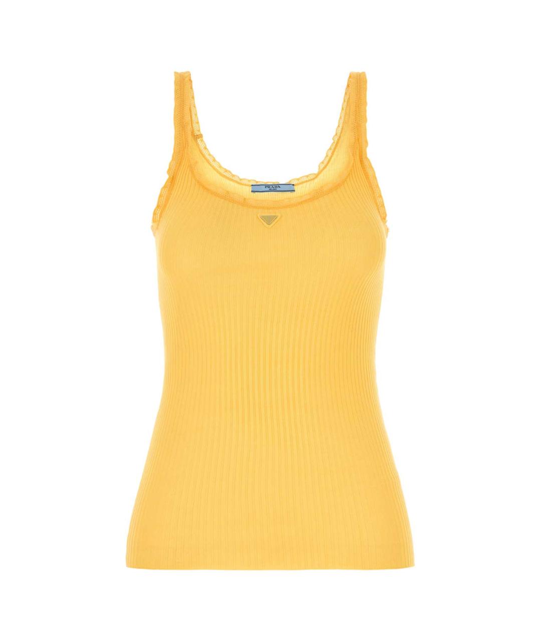 PRADA Желтая хлопковая майка, фото 1